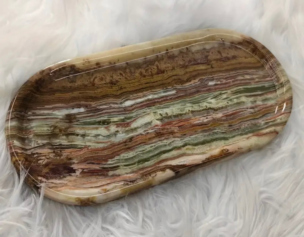 Green Onyx Tray from India