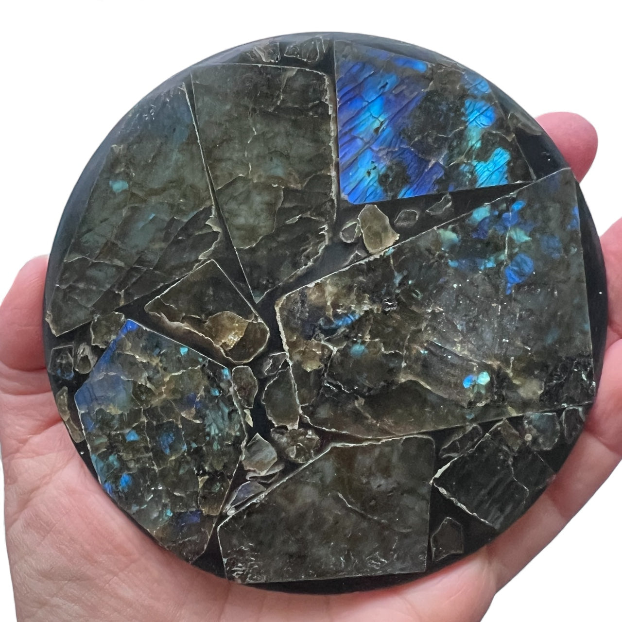 Labradorite Mosaic Charging Plate - Madagascar