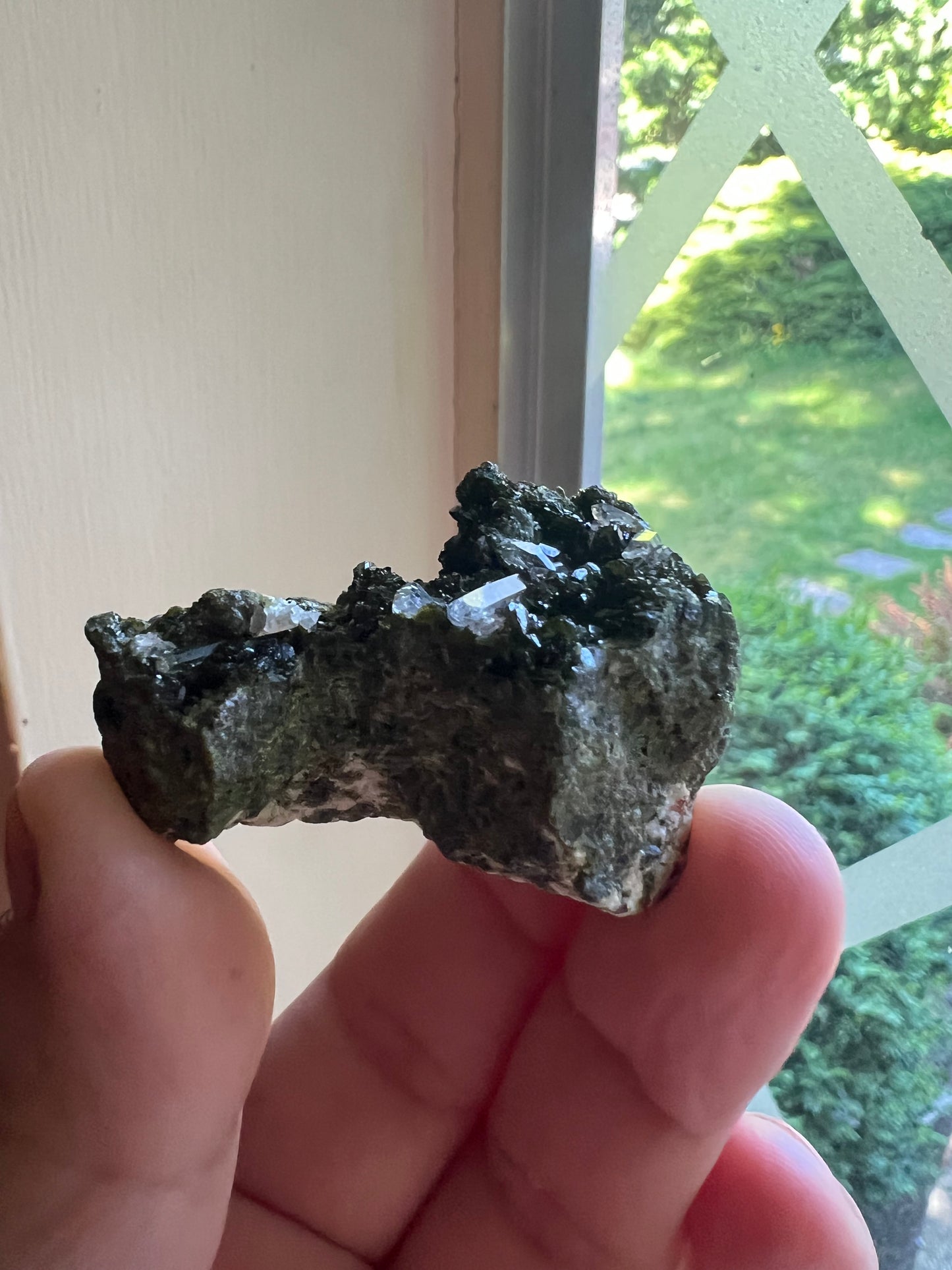 Epidote & Quartz Cluster with Hematite Inclusions