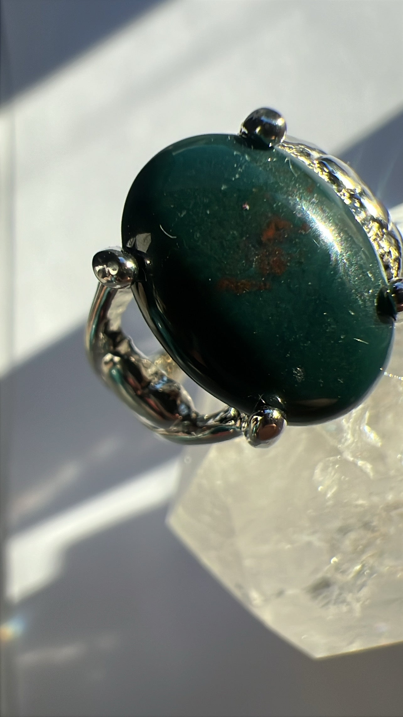 Bloodstone S925 Ring - size 7