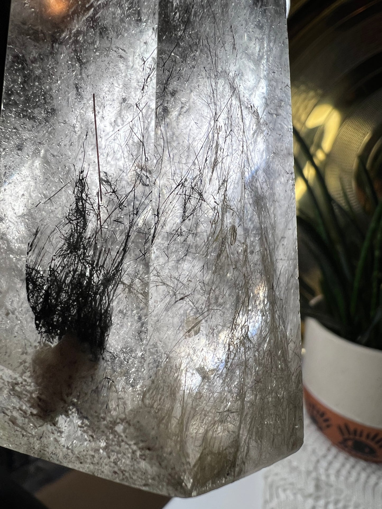 Smokey Quartz Tower with Rutile Inclusions - Raven + Sage