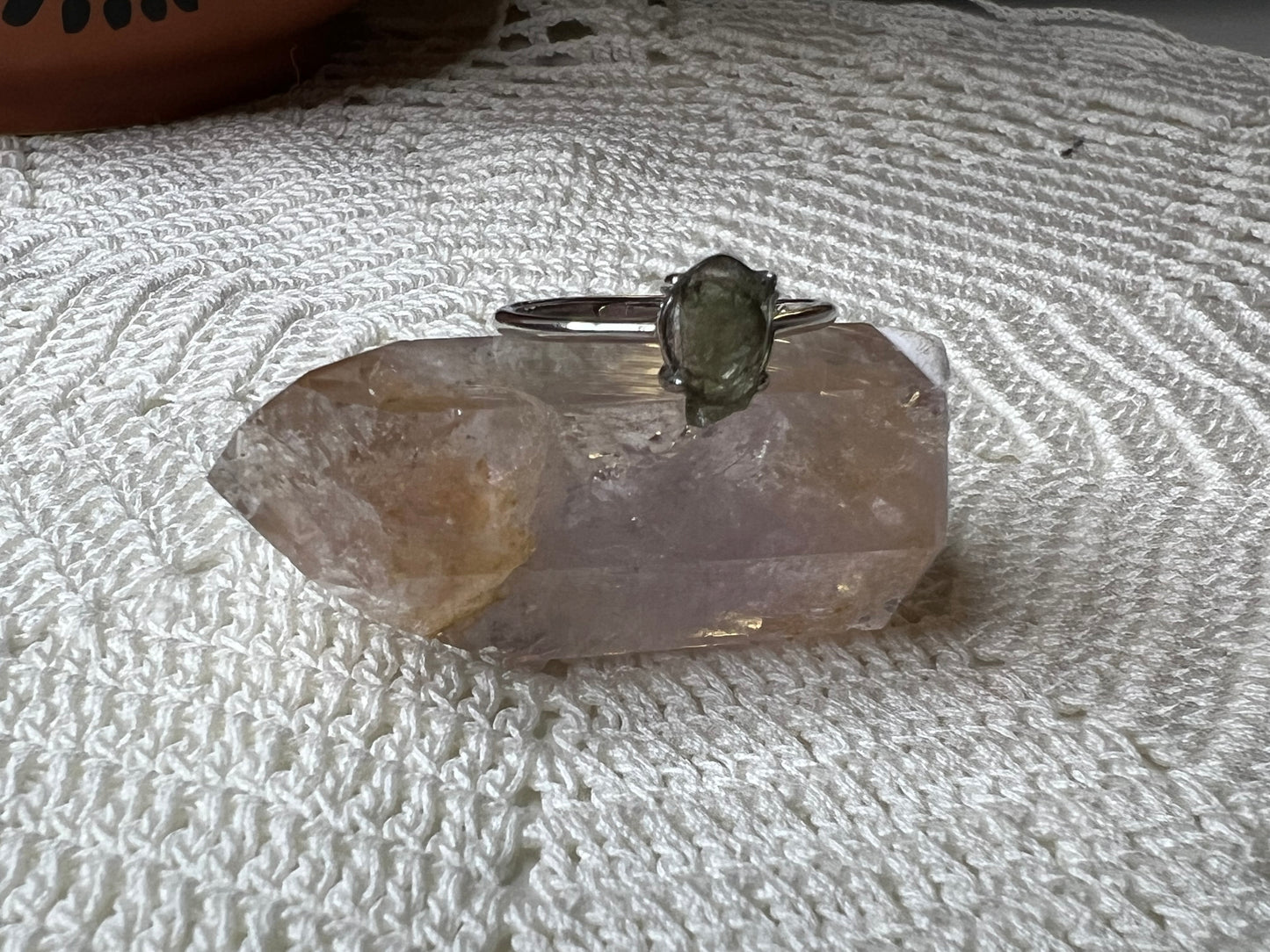 Moldavite Ring s925 sterling silver (adjustable) - Raven + Sage