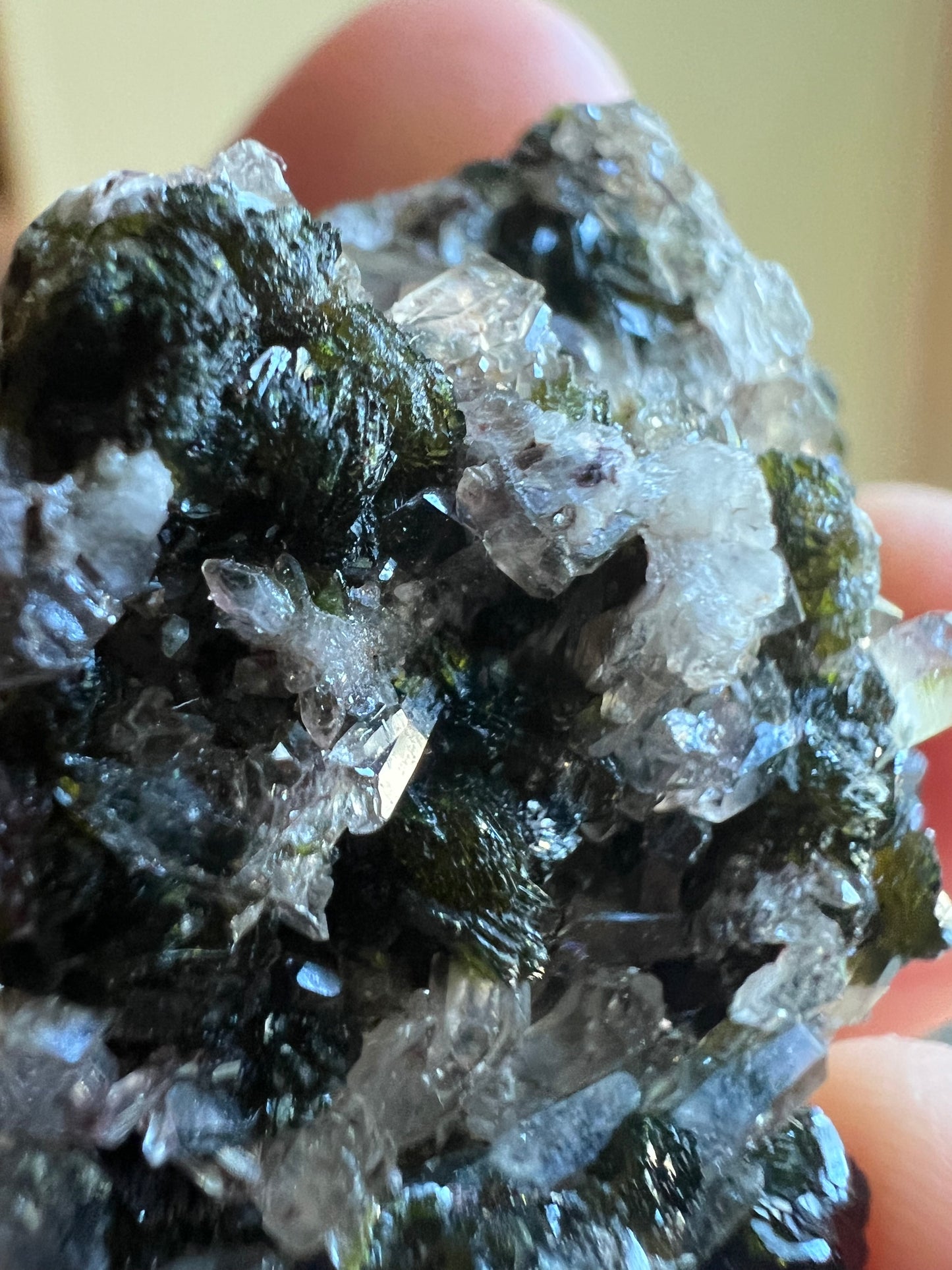 Epidote & Quartz Cluster with Hematite Inclusions