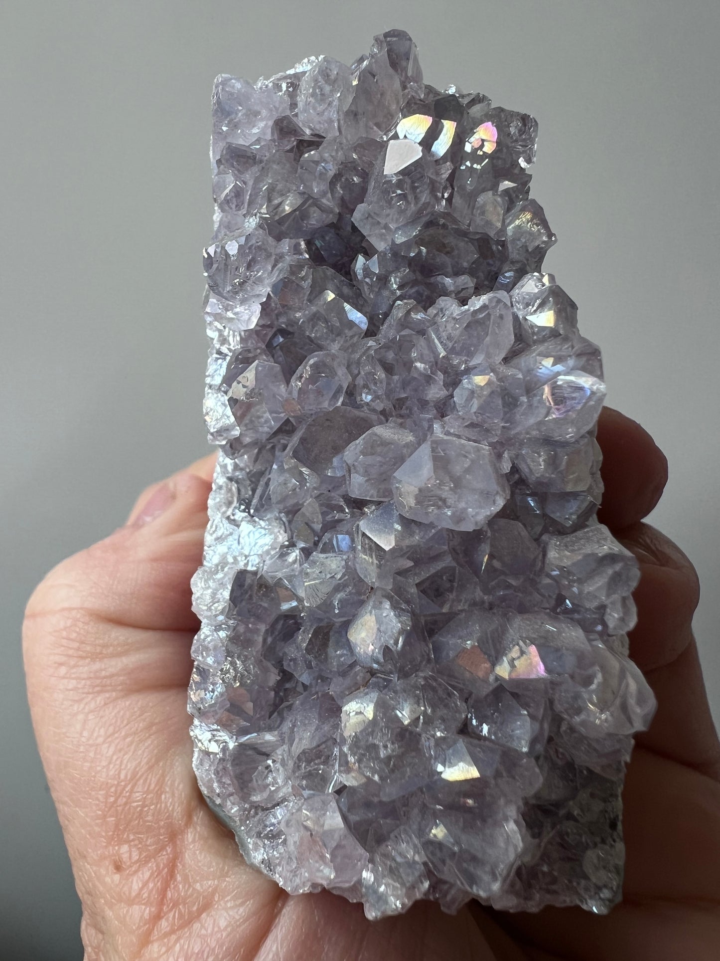Angel Aura Amethyst Cluster – High Sparkle | Calming & Intuition Crystal - Brazil
