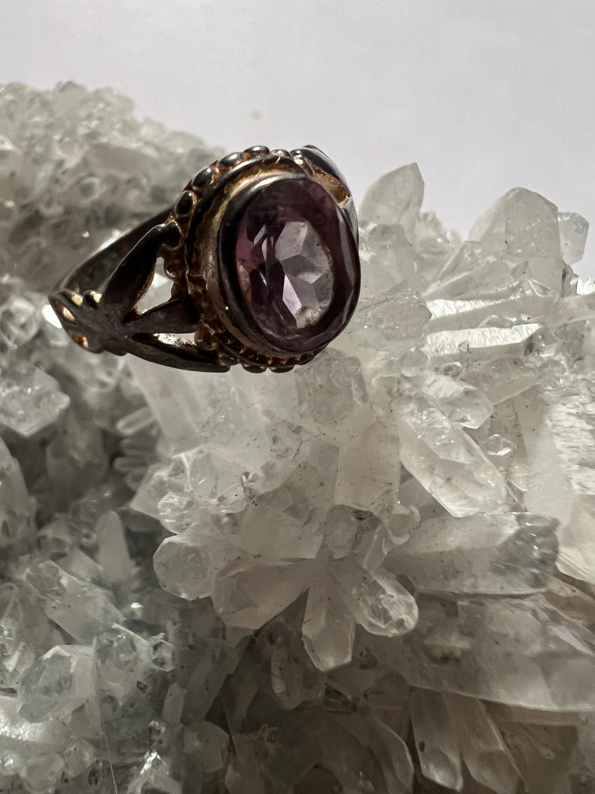 Vintage Faceted Amethyst Ring Size 7