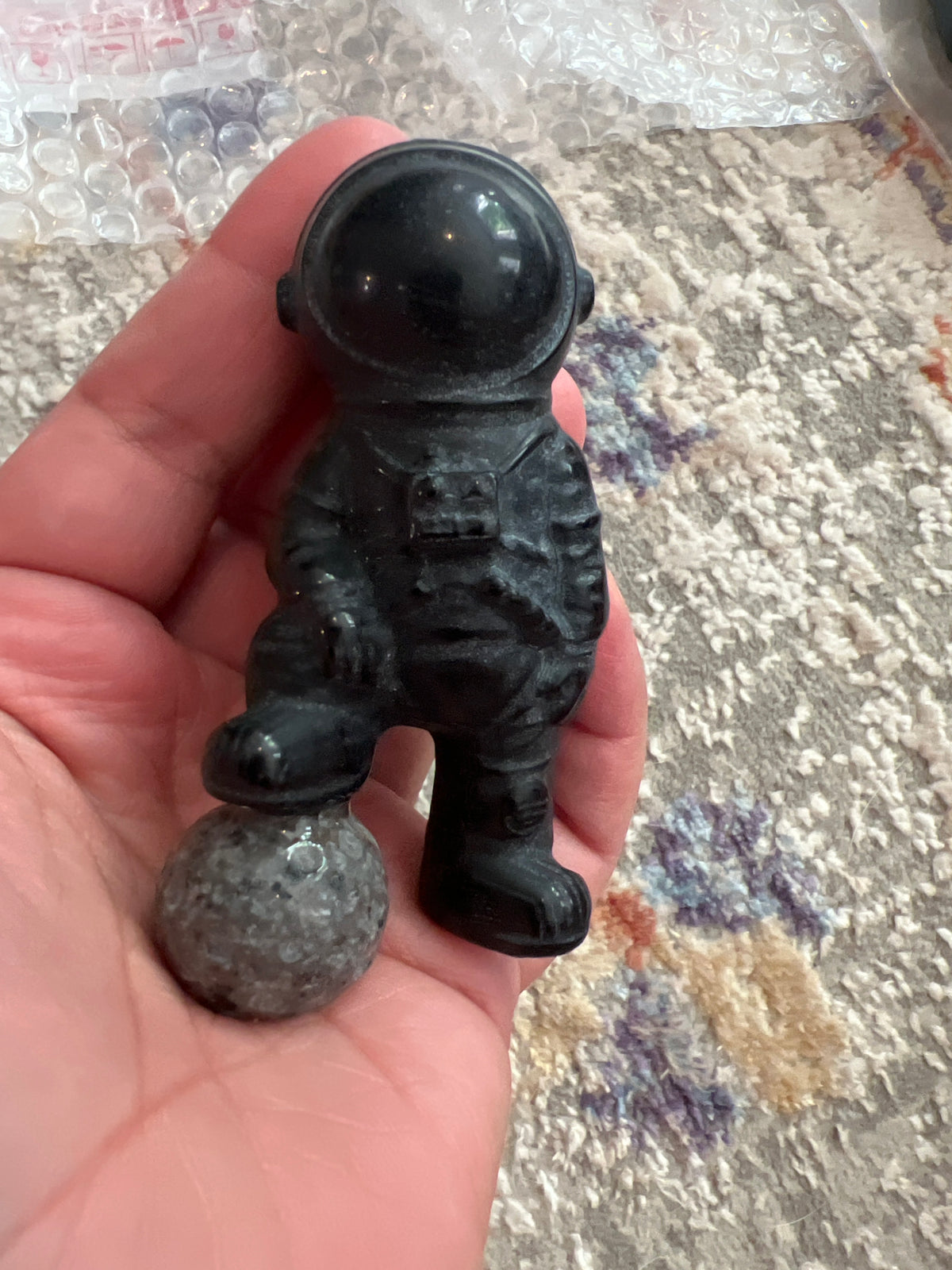 Spaceman obsidian with Larvakite