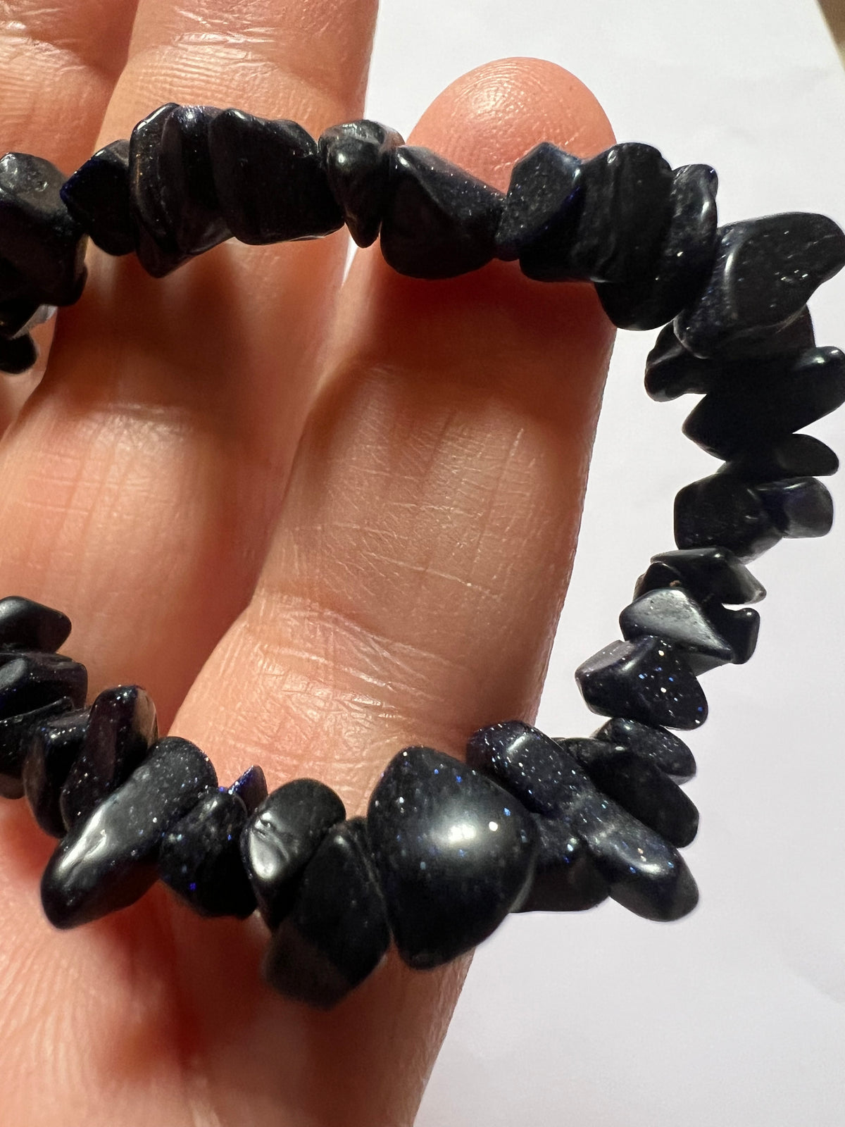 Blue Goldstone Chip Necklace
