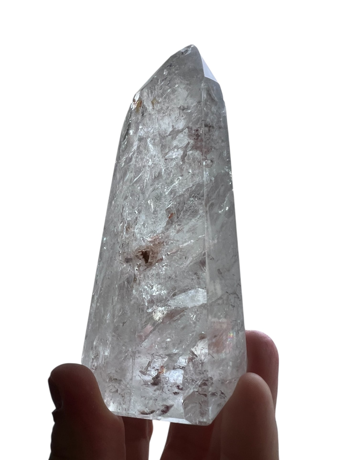 Clear Quartz Tower with Golden Healer Inclusions - Brazil
