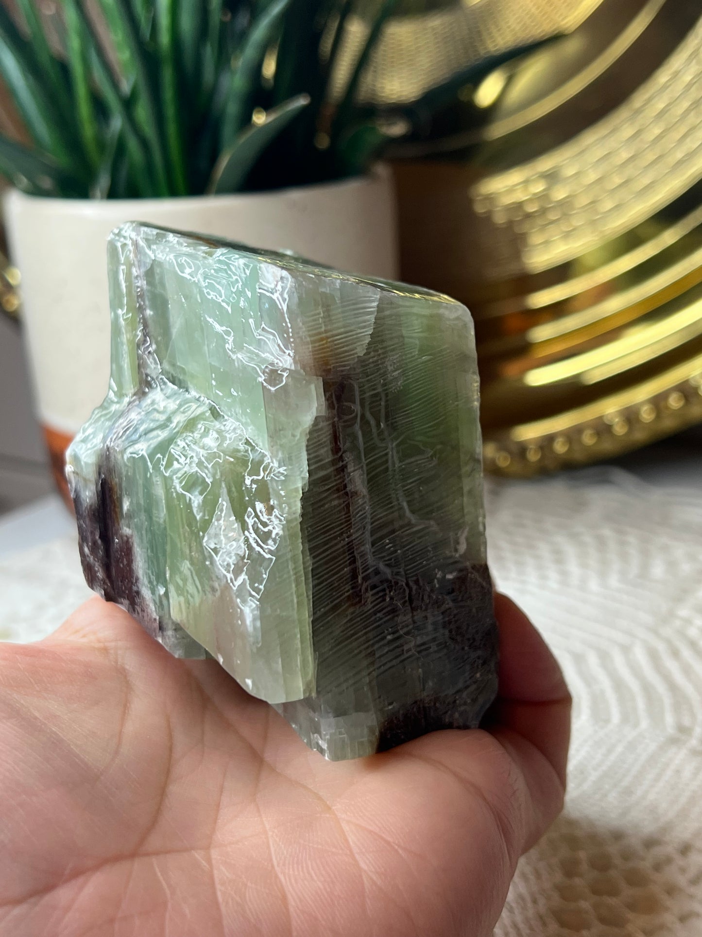 Green Calcite Chunk - Raven + Sage