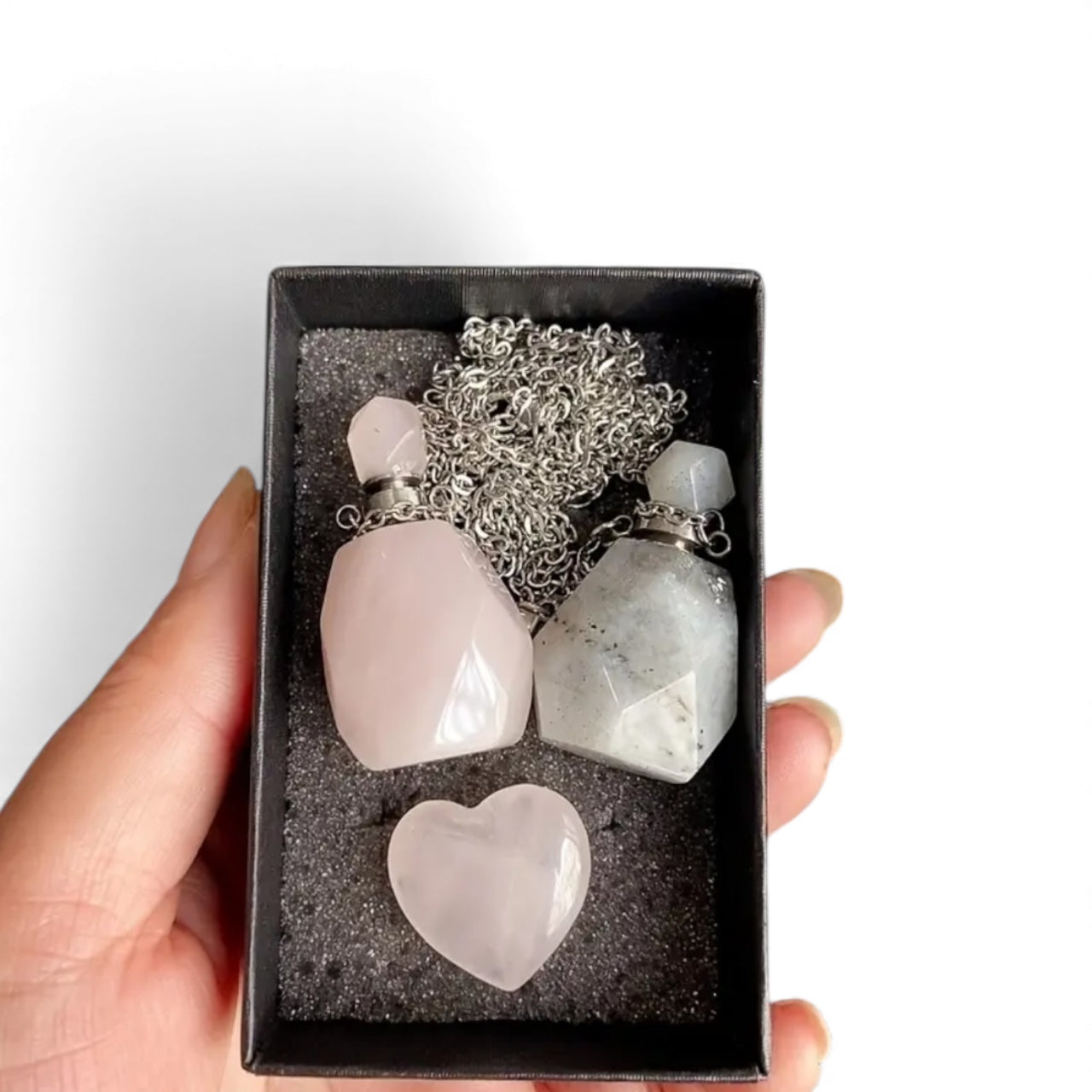 Crystal Perfume bottle Nexklace Gift Set B