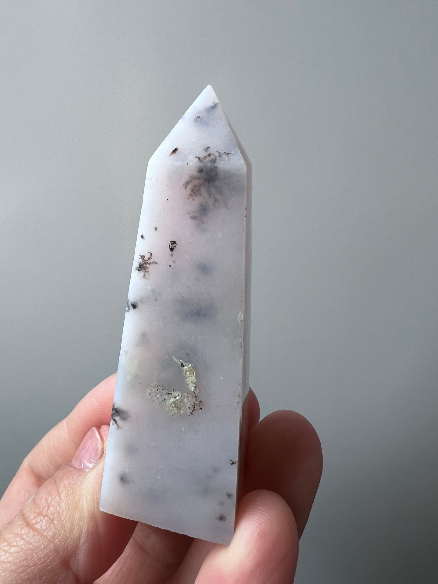 Pink Opal Tower with Dendritic Inclusions - Peru