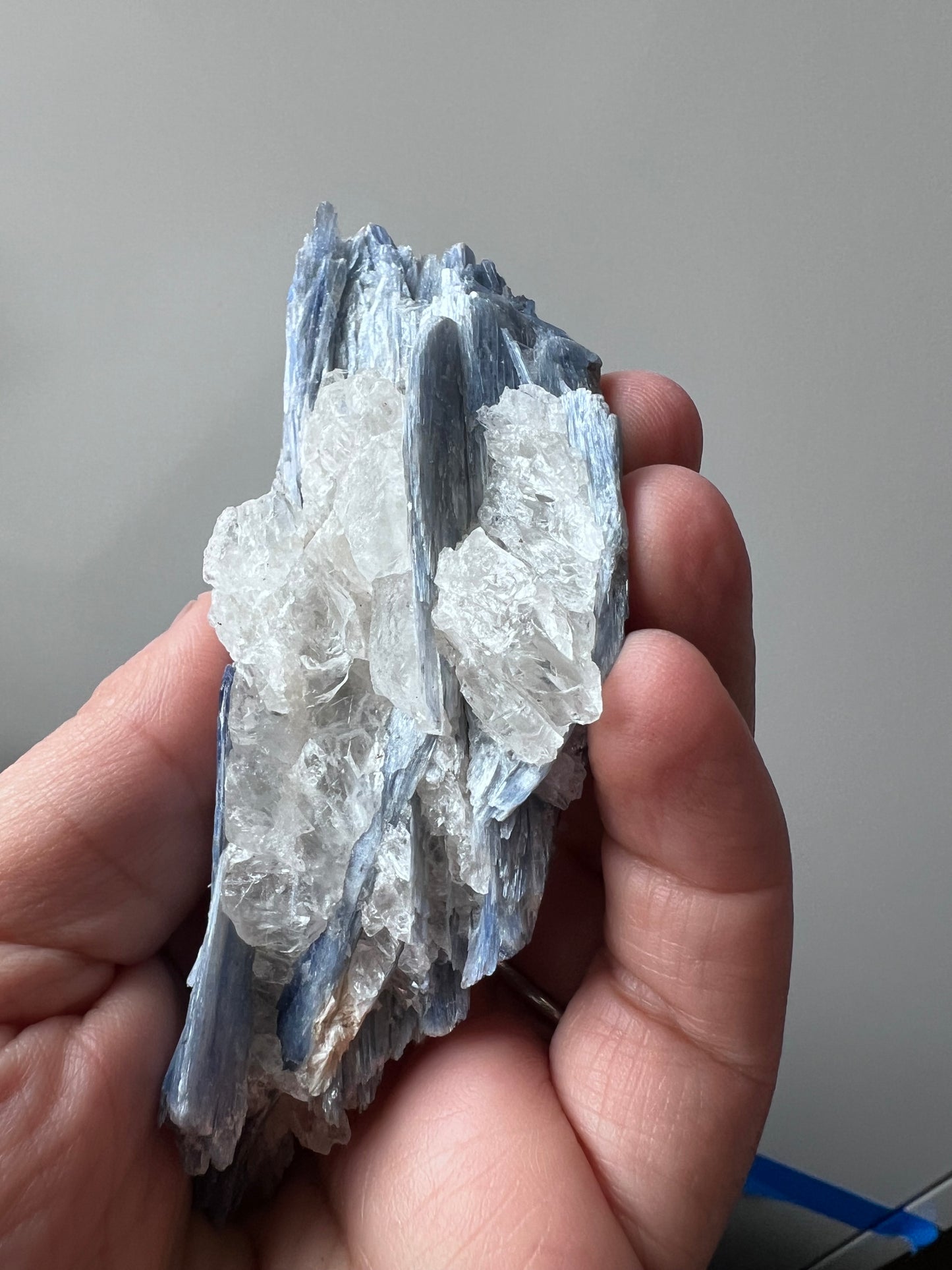 Blue Kyanite Cluster with Quartz – High-Grade Raw Blade Formation - Brazil