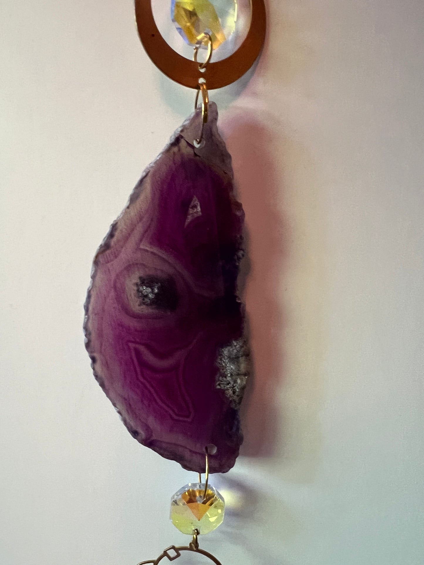 Agate Moon Sun Catcher | Protection & Grounding Energy Decor