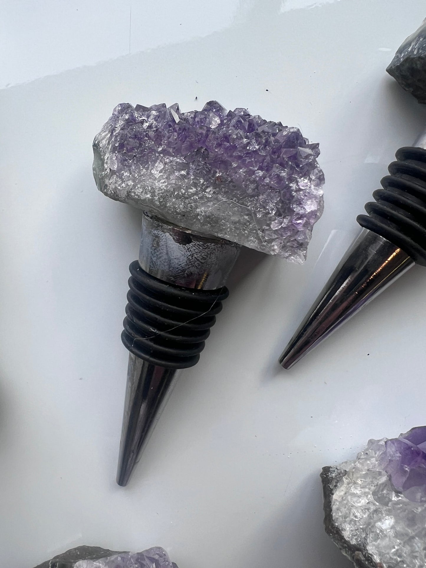 Amethyst wine Bottle Stopper - Handmade