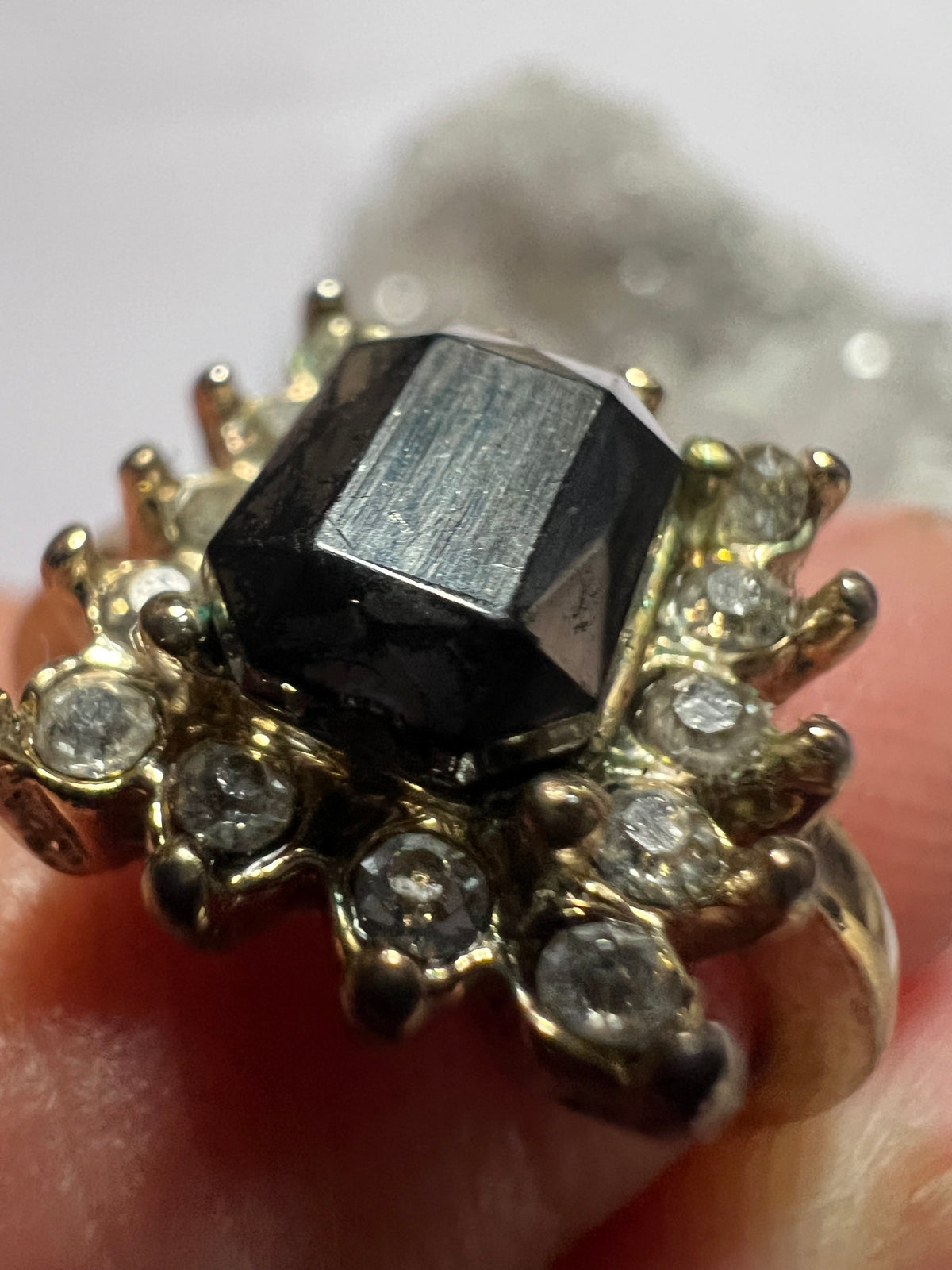 Cushion cut shungite ring - size 8