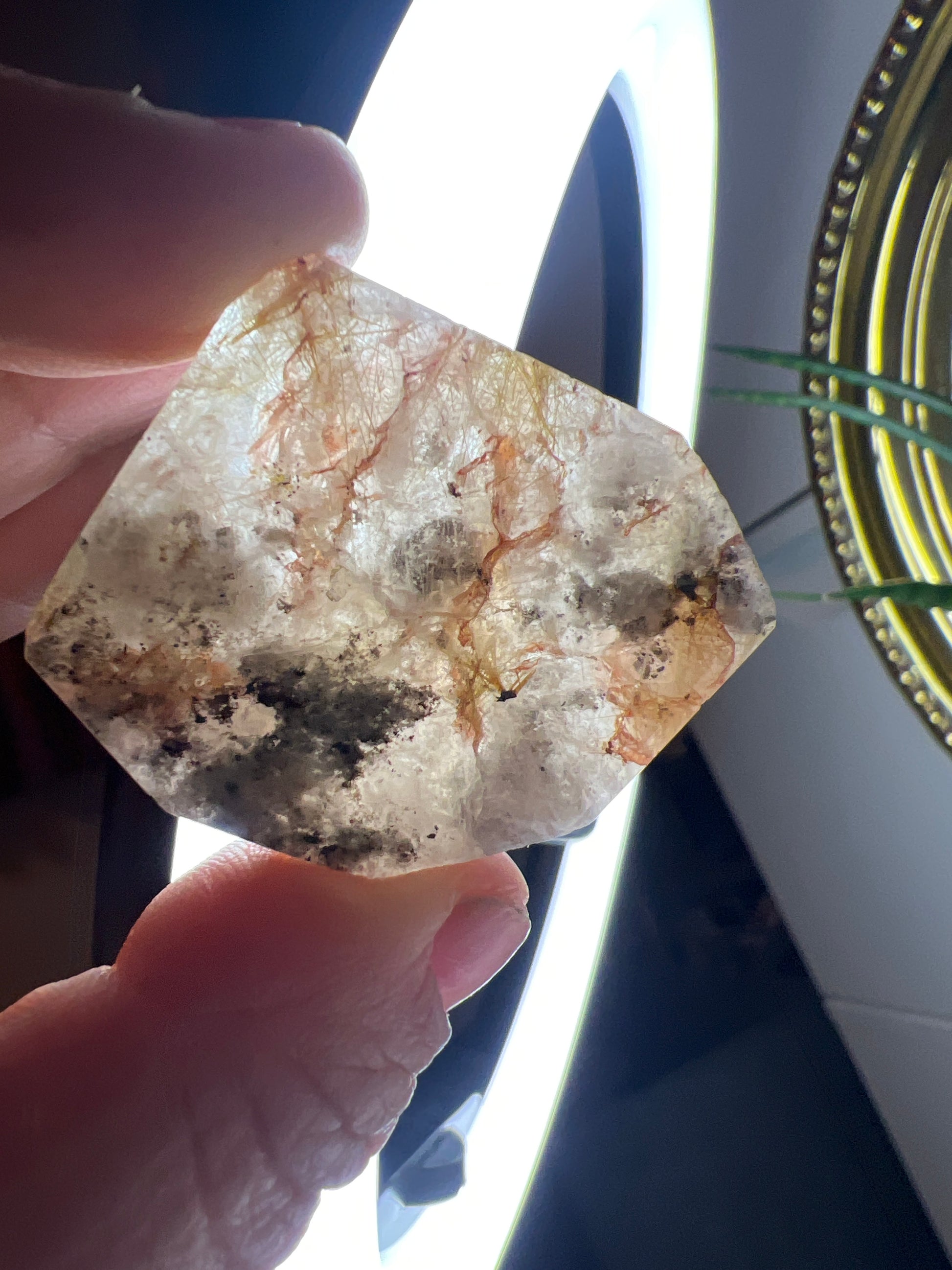 Ruitilated with Fire Quartz - Raven + Sage