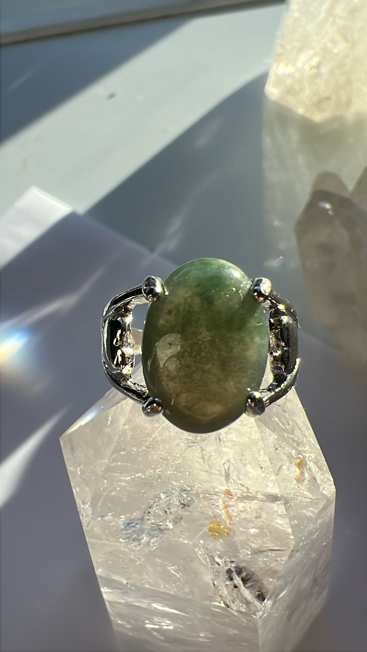 Moss Agate Ring - Size 7