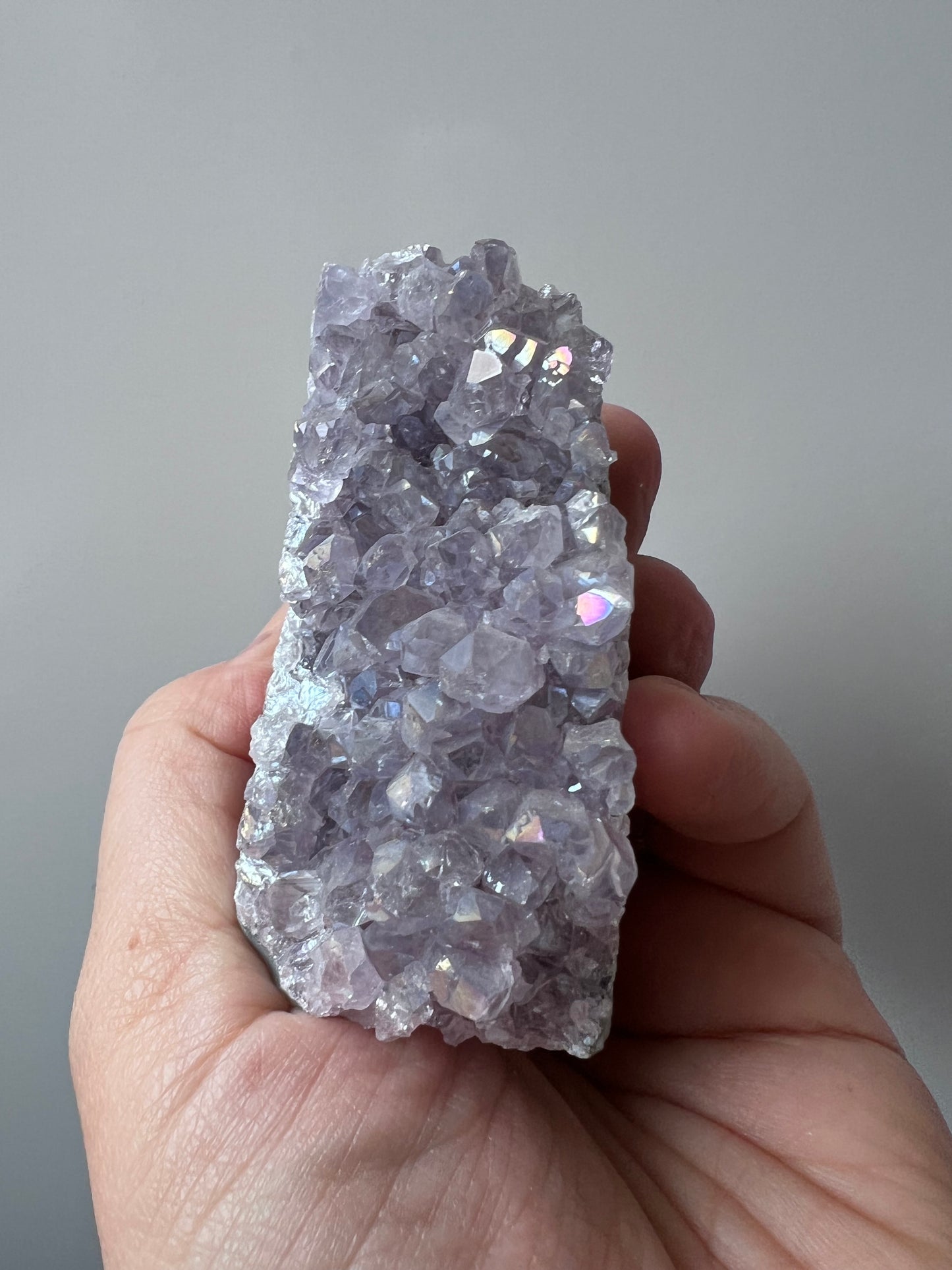 Angel Aura Amethyst Cluster – High Sparkle | Calming & Intuition Crystal - Brazil