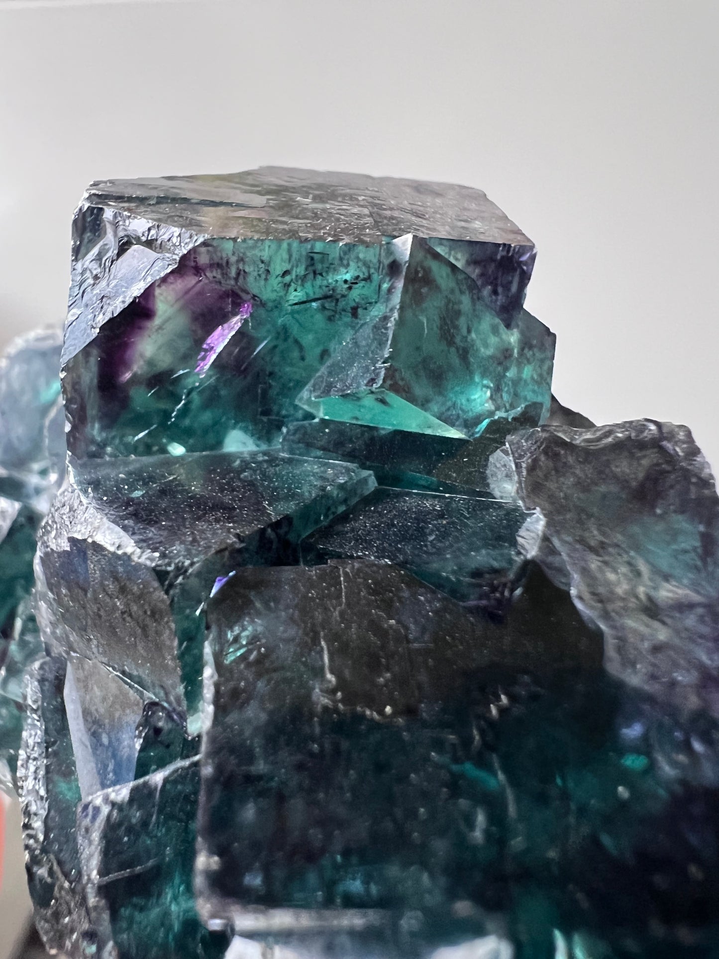 Okoruso Mine Fluorite Cluster (Namibia) – Deep Teal & Violet Cubes