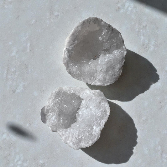Clear Quartz Geode Pair - Morocco