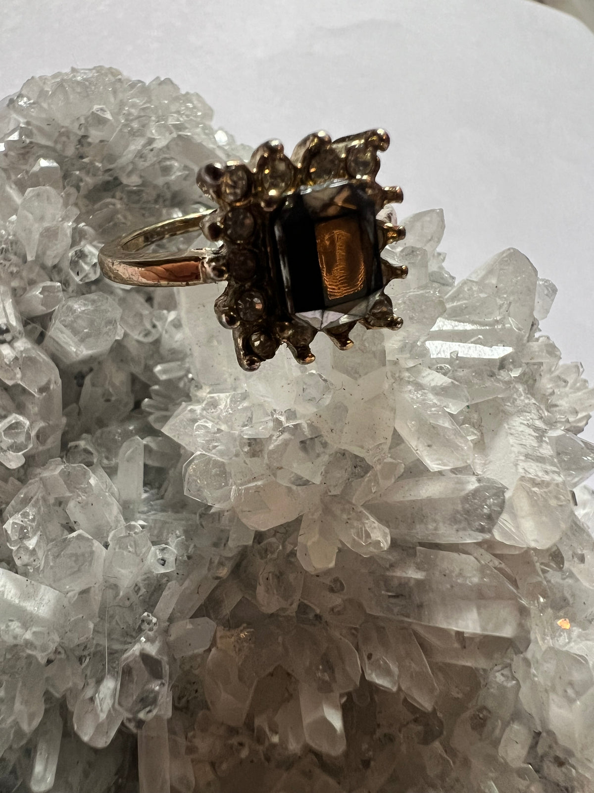 Cushion cut shungite ring - size 8
