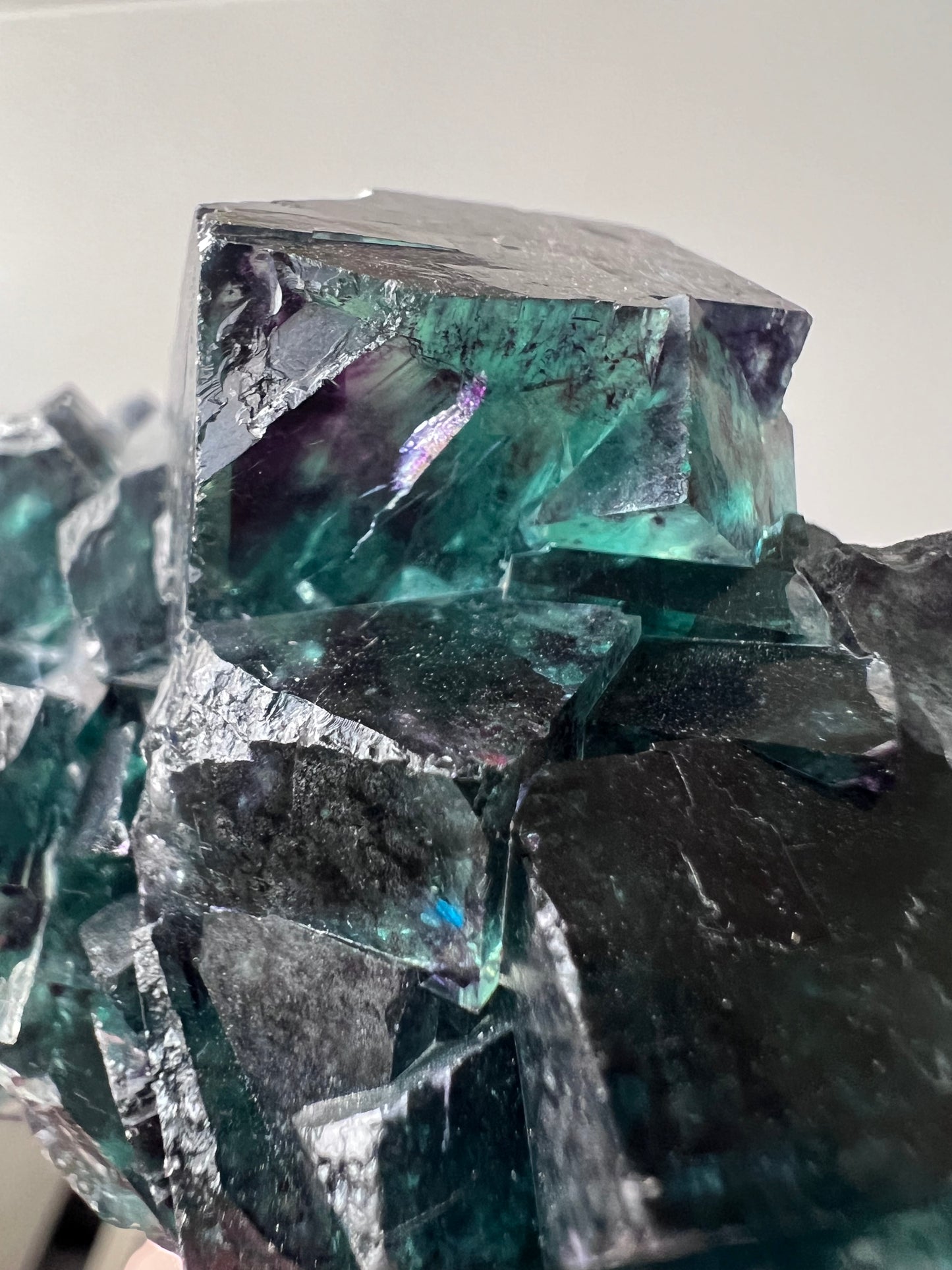 Okoruso Mine Fluorite Cluster (Namibia) – Deep Teal & Violet Cubes