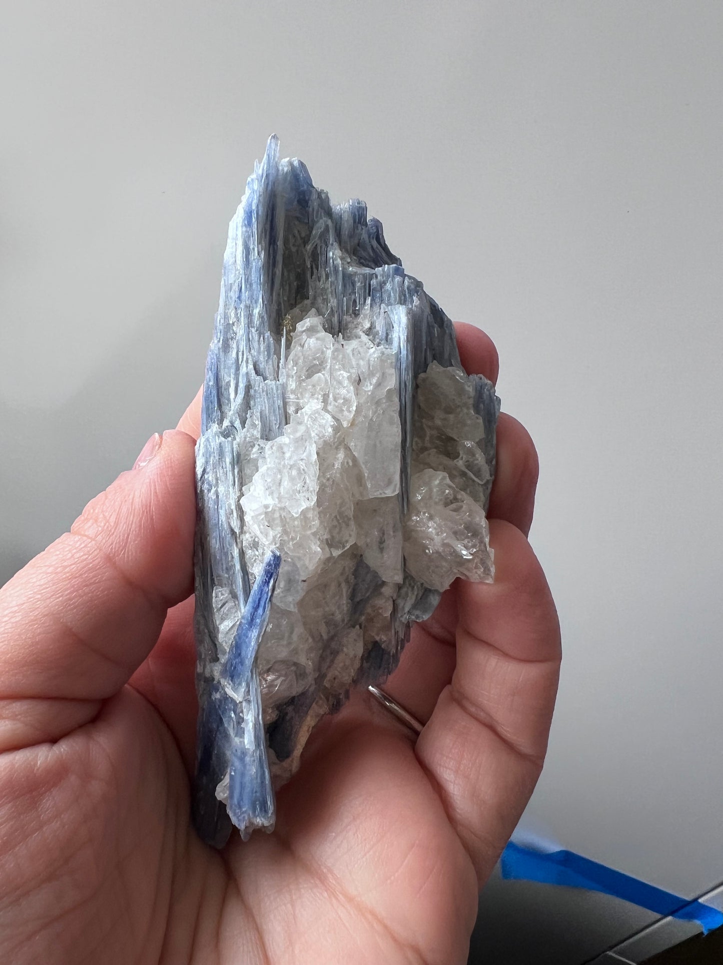 Blue Kyanite Cluster with Quartz – High-Grade Raw Blade Formation - Brazil