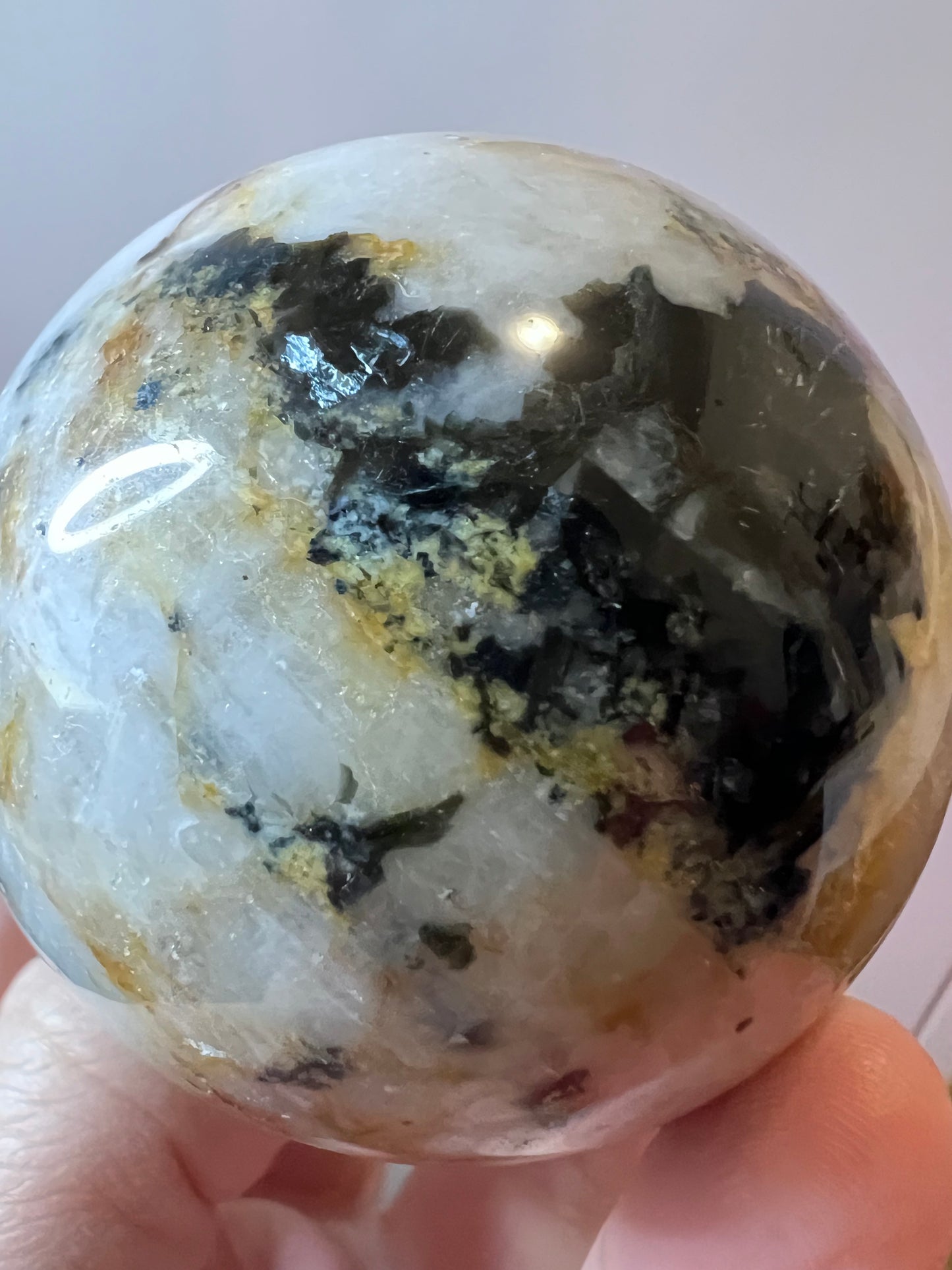 High- Grade Yellow Tourmaline with black Mica Sphere - Pakistan