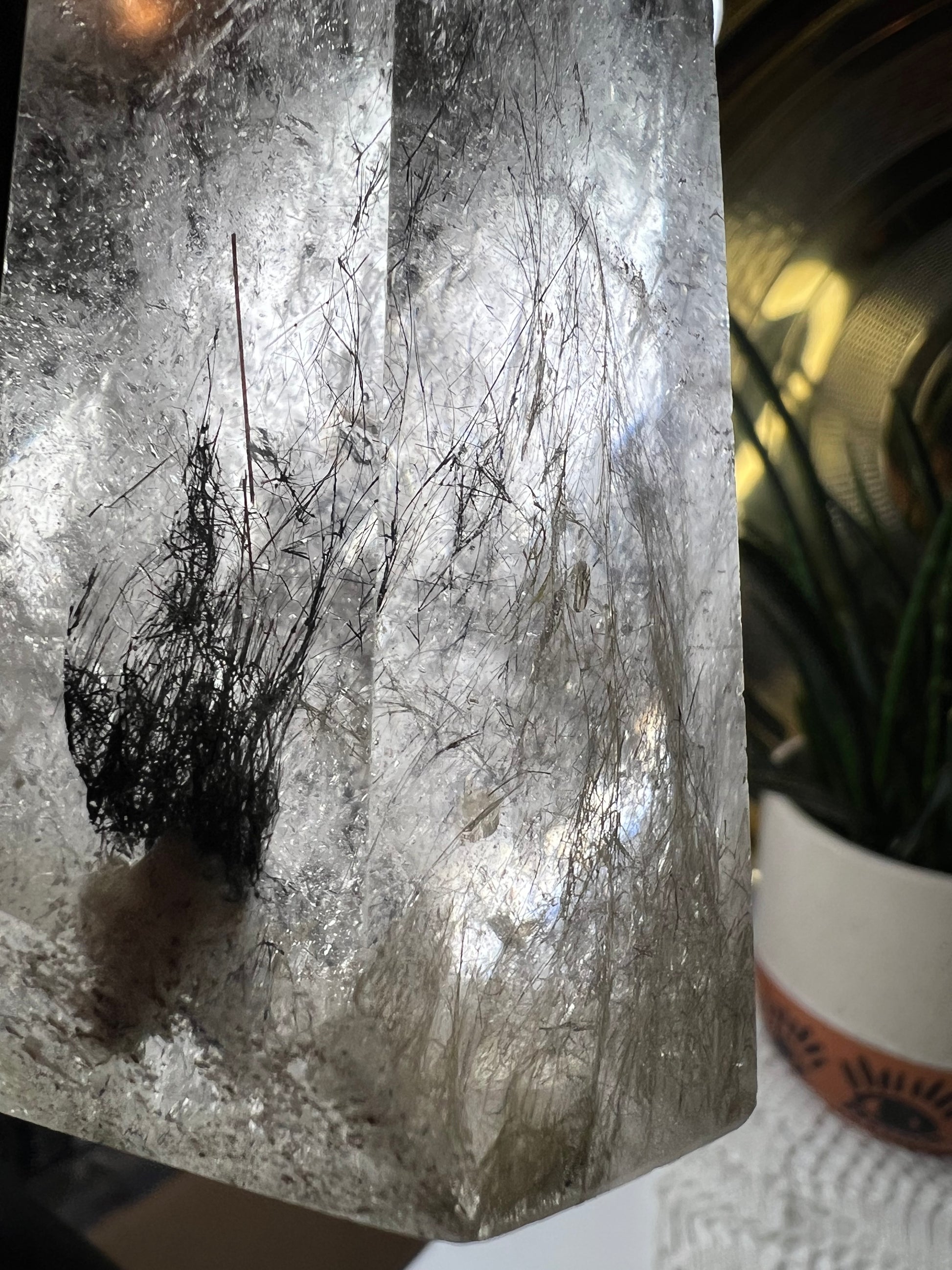 Smokey Quartz Tower with Rutile Inclusions - Raven + Sage