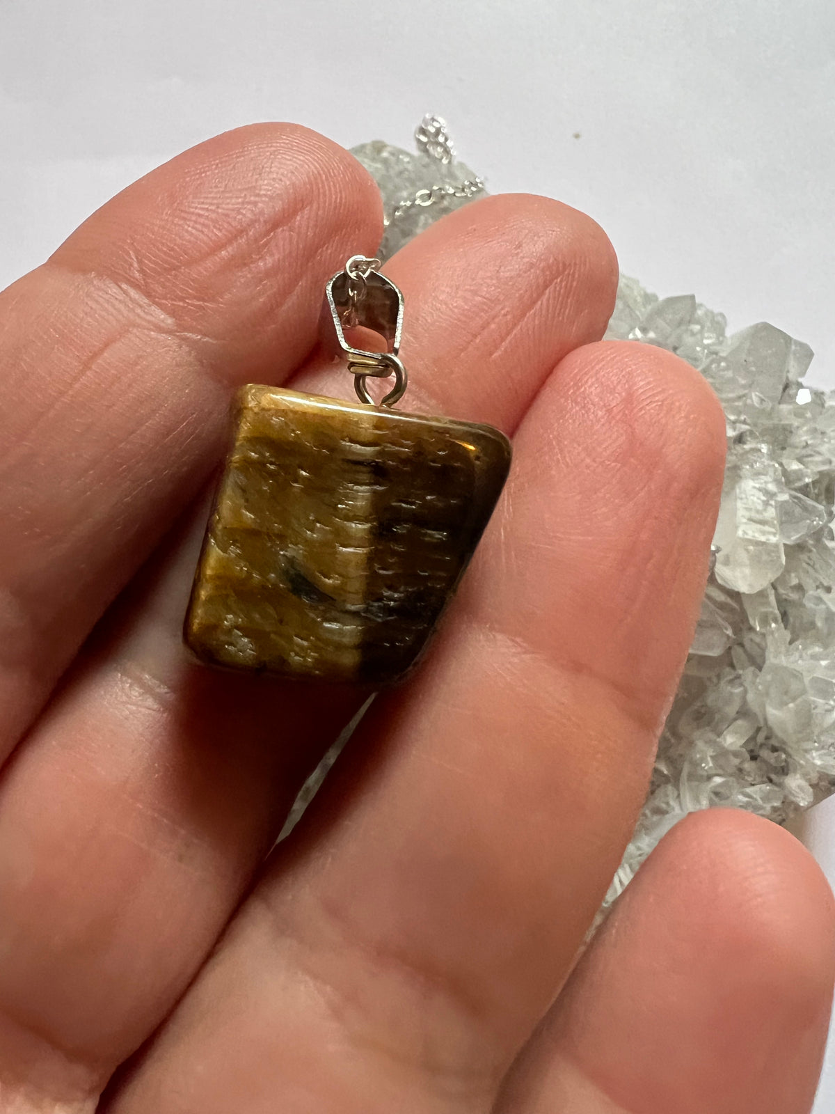 Tigers Eye Pendant on a sterling silver necklace