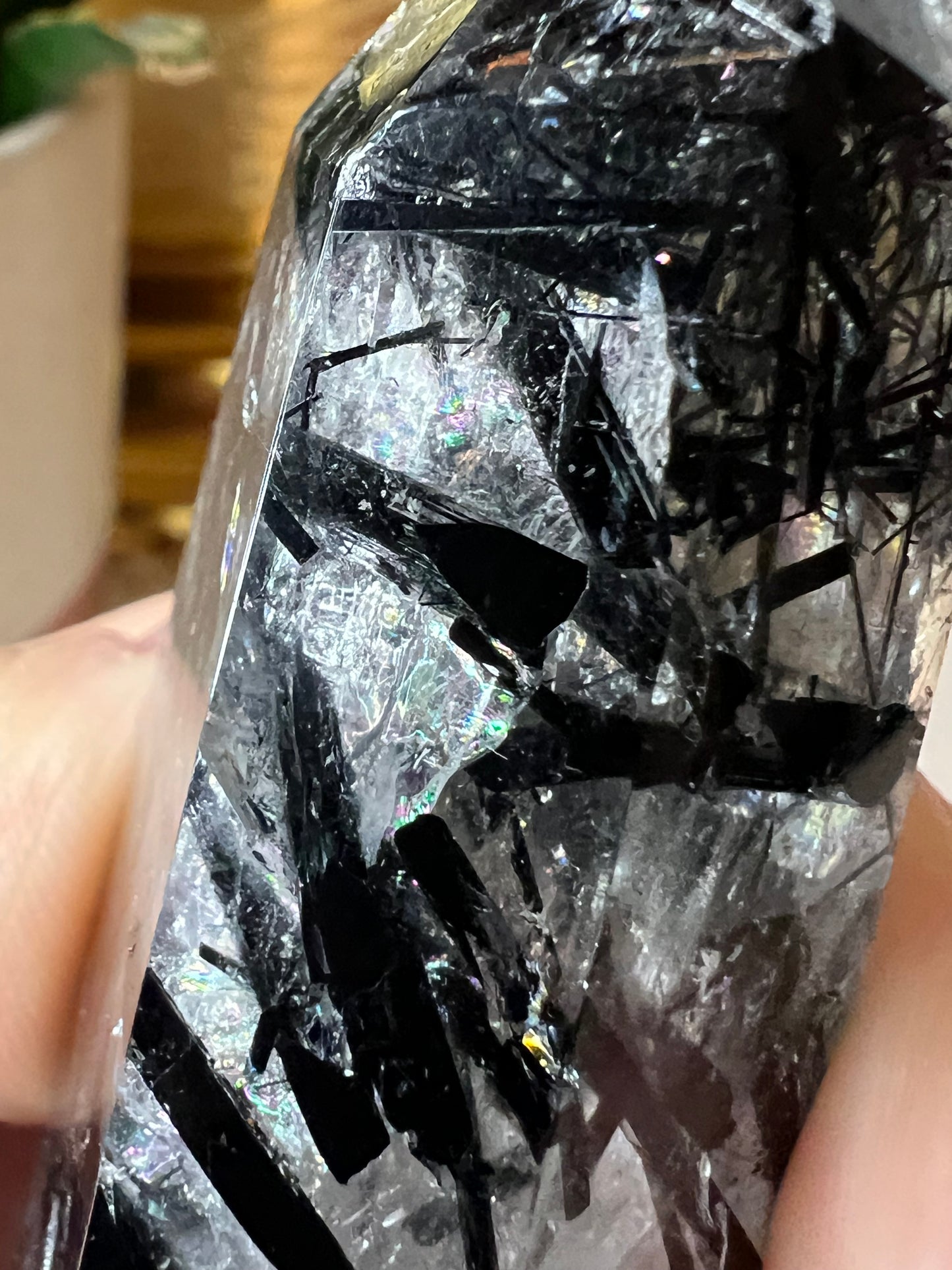Tourmalated Quartz Tower - Raven + Sage