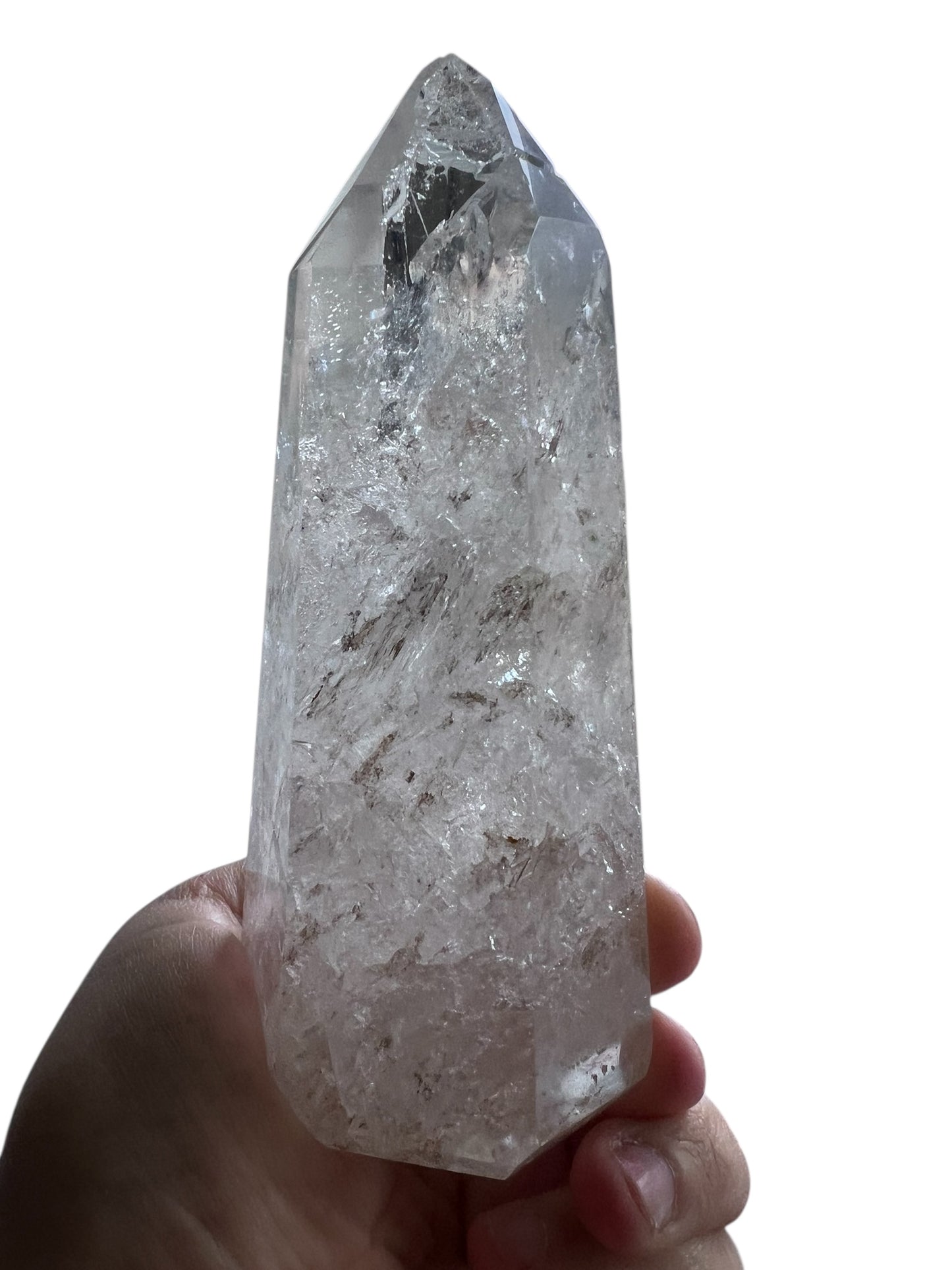 Clear Quartz Tower with Golden Healer Inclusions - Brazil
