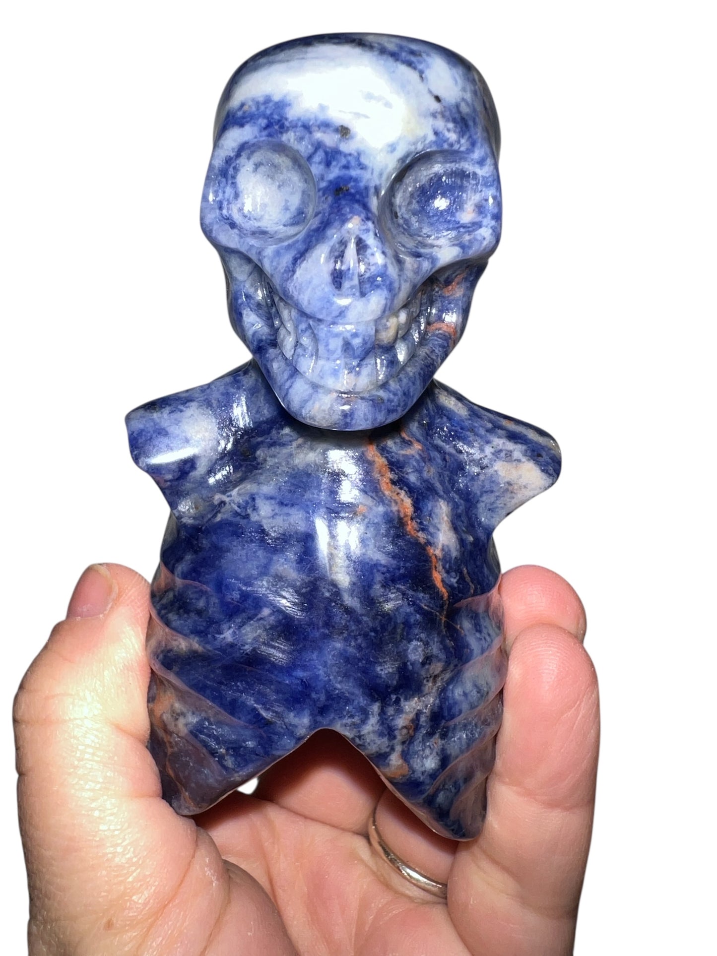 Sodalite Skeleton Carving - Afghanistan