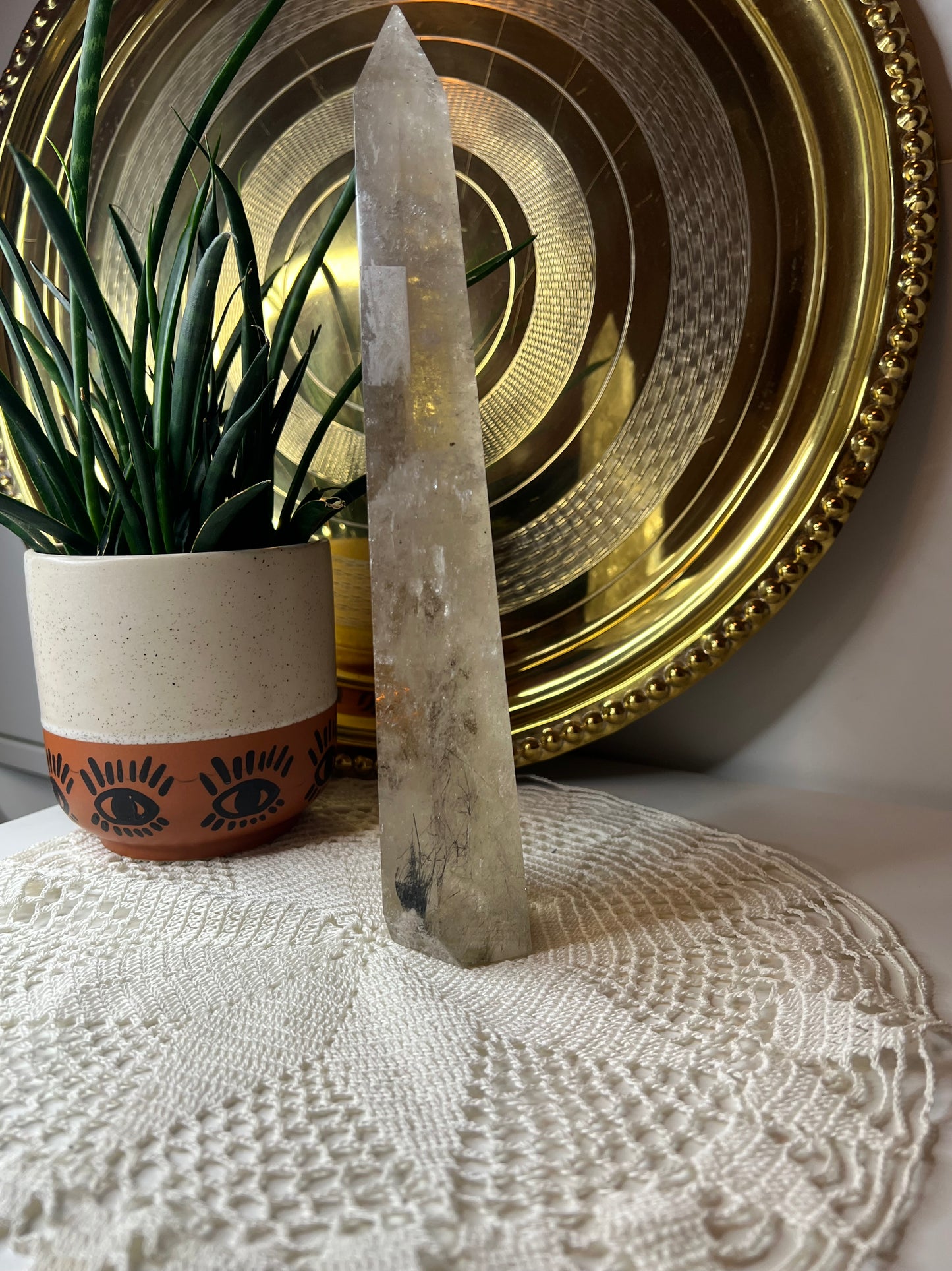 Smokey Quartz Tower with Rutile Inclusions - Raven + Sage