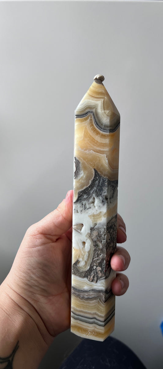 Banded Yellow Calcite Tower – Mexico