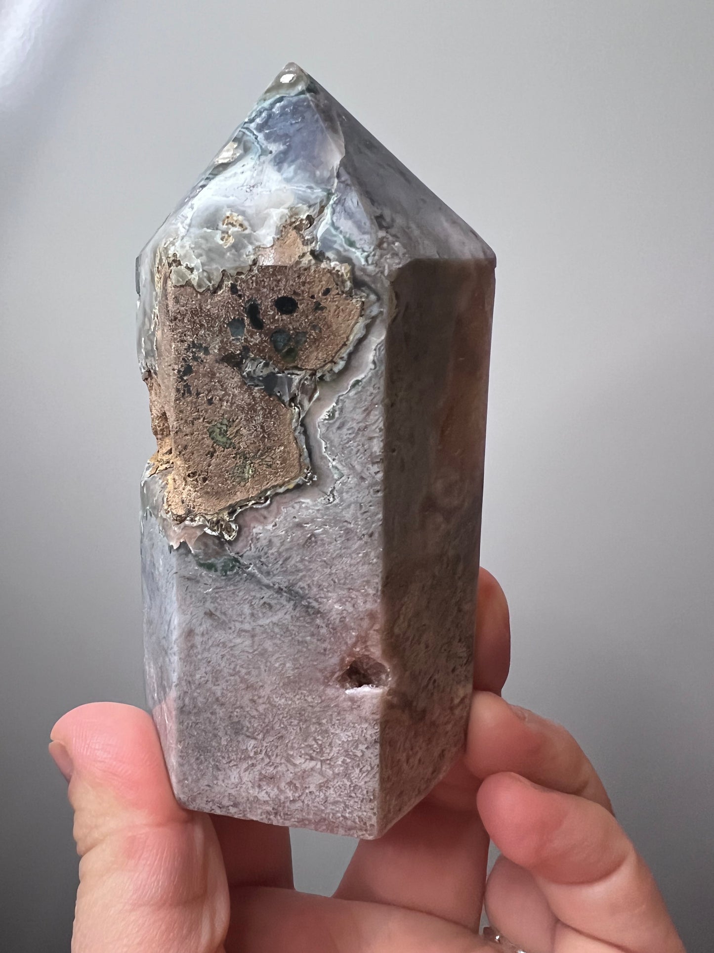 Rose Amethyst Tower with Druzy & Floral Formations - Argentina