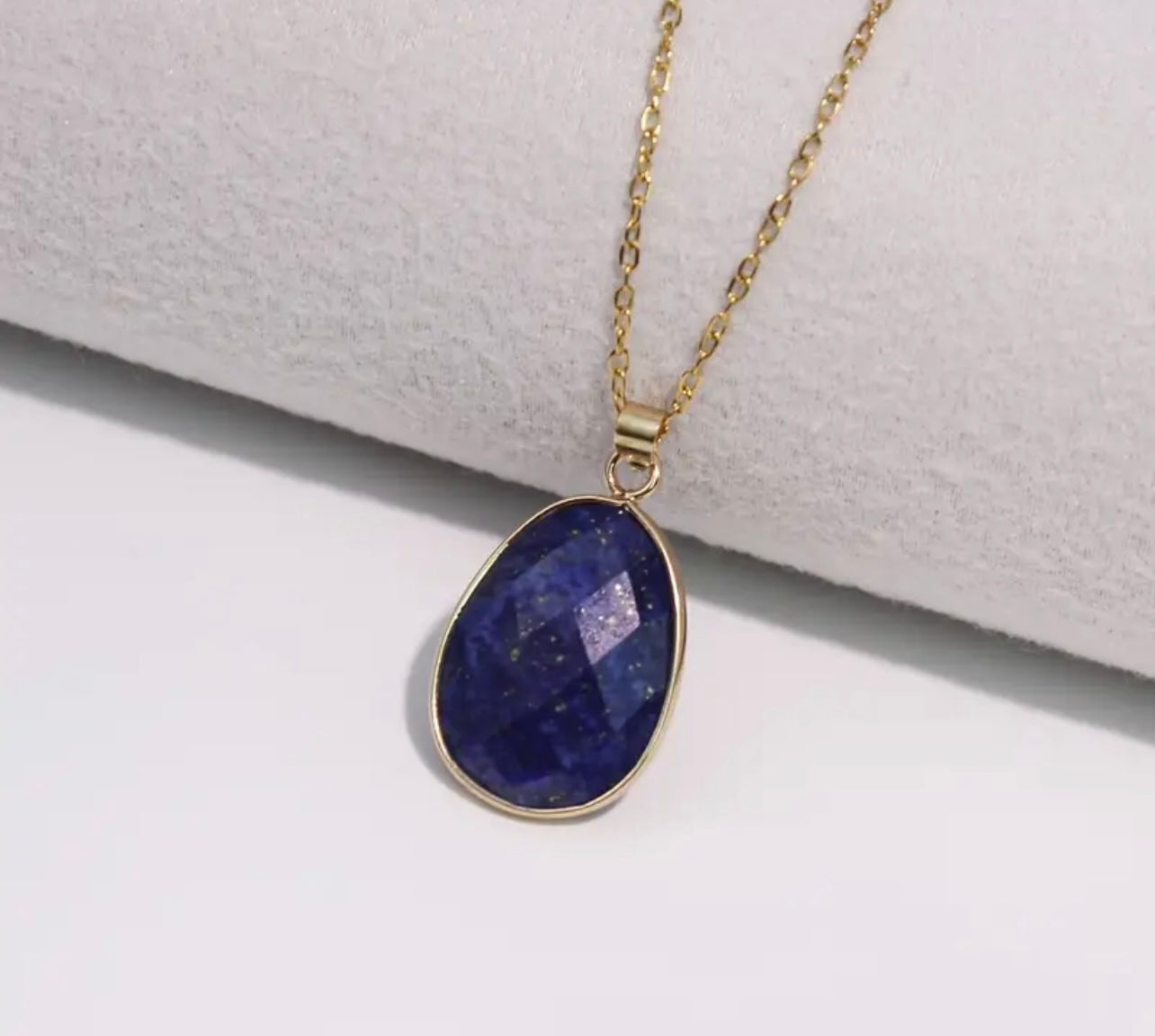 14k Gold Plated Natural Crystal Pendant Necklace | S95 Sterling Silver