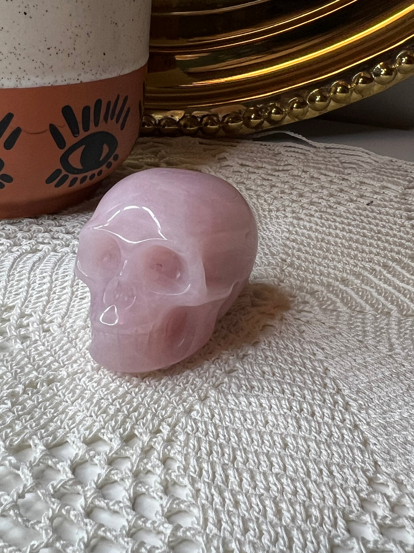 Rose Quartz Skull - Raven + Sage