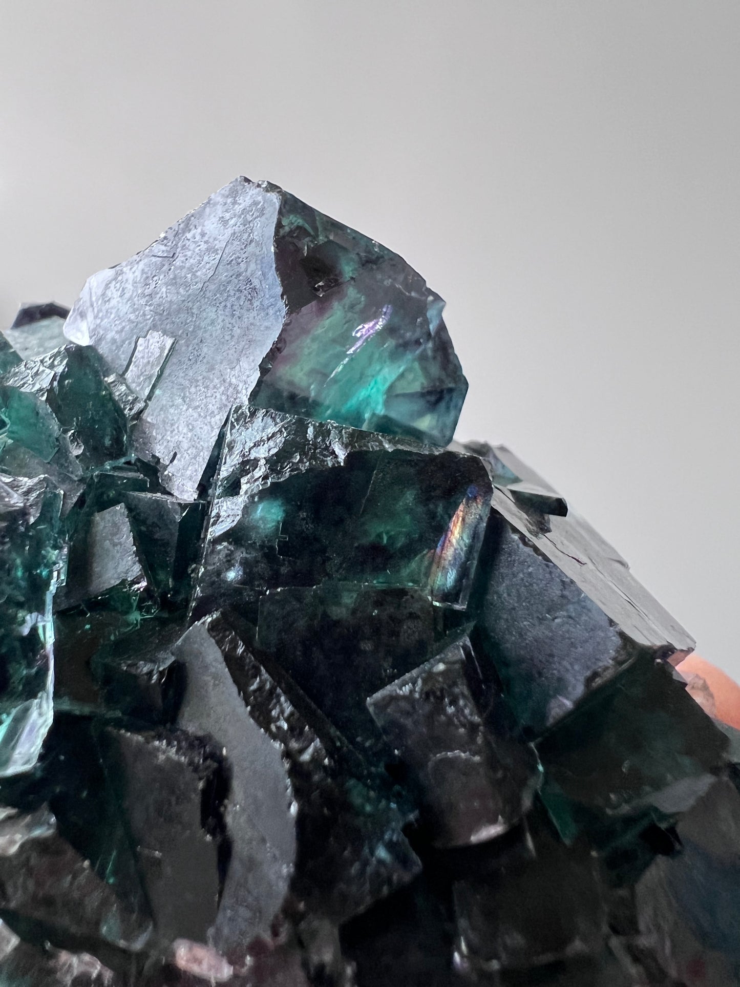 Okoruso Mine Fluorite Cluster (Namibia) – Deep Teal & Violet Cubes