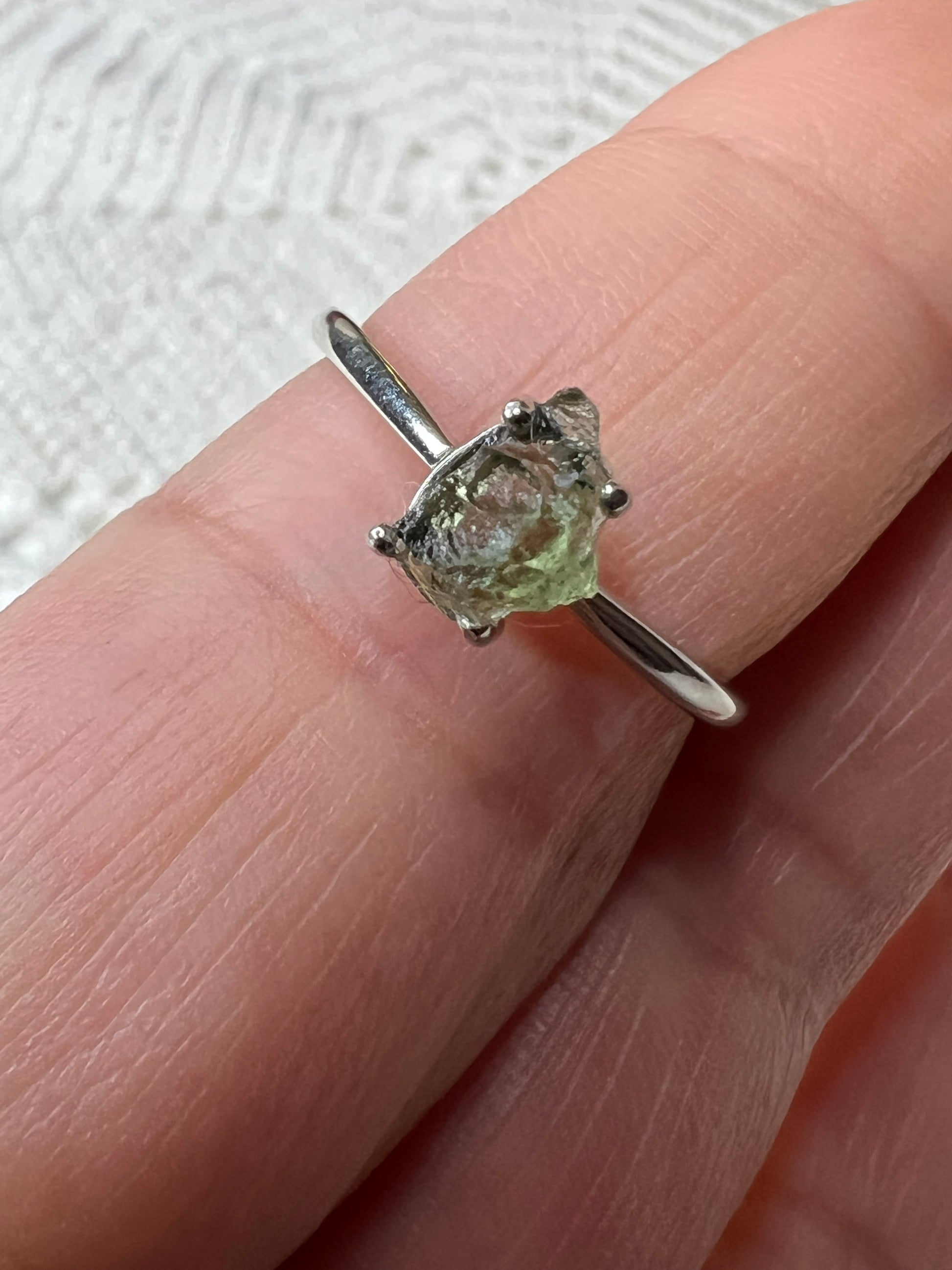 Moldavite Ring s925 sterling silver (Adjustable) - Raven + Sage