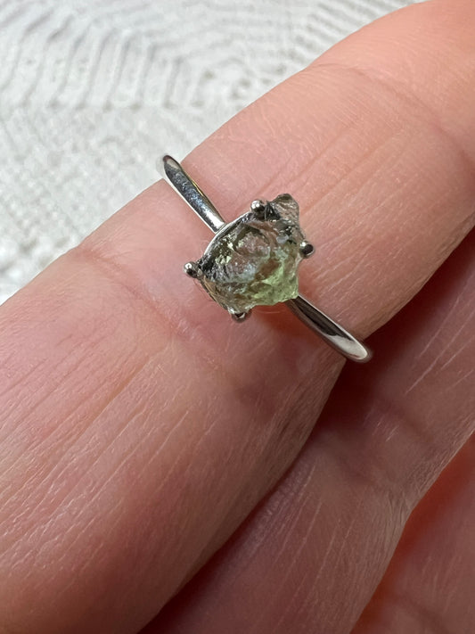 Moldavite Ring s925 sterling silver (Adjustable) - Raven + Sage