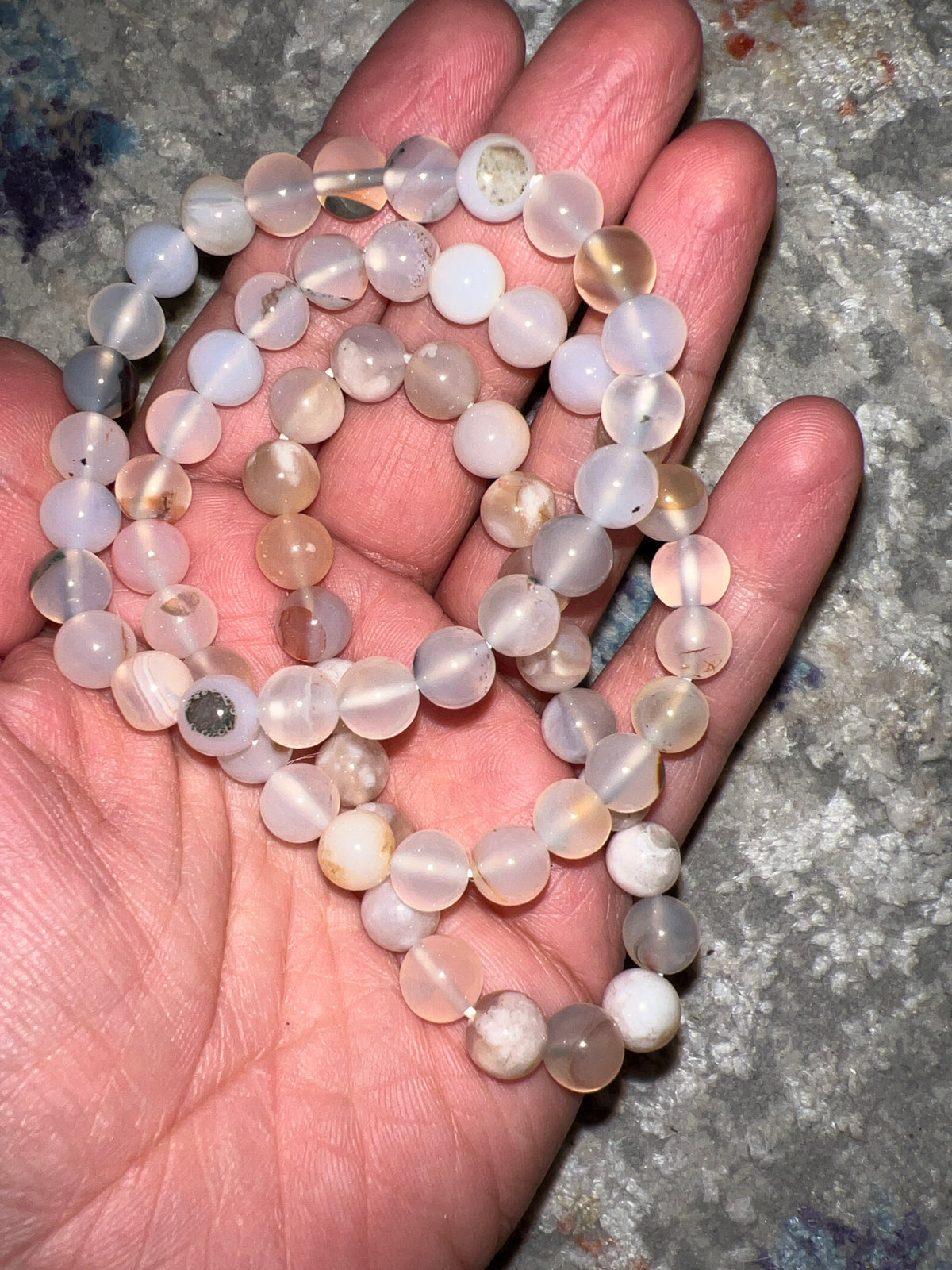 Agate + phantom Quartz Bracelet