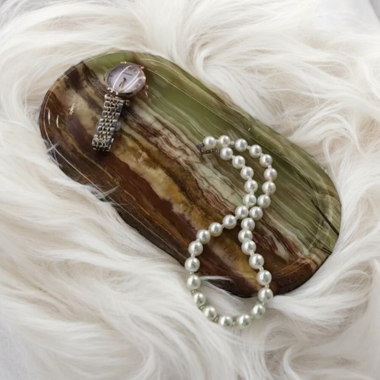 Green Onyx Tray from India