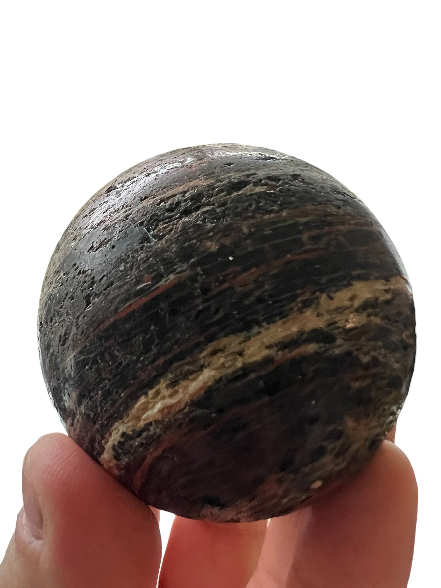 Black Tourmaline with Iron sphere - Brazil