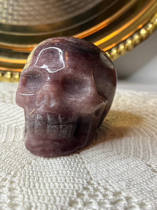 Strawberry Quartz Skull - Raven + Sage