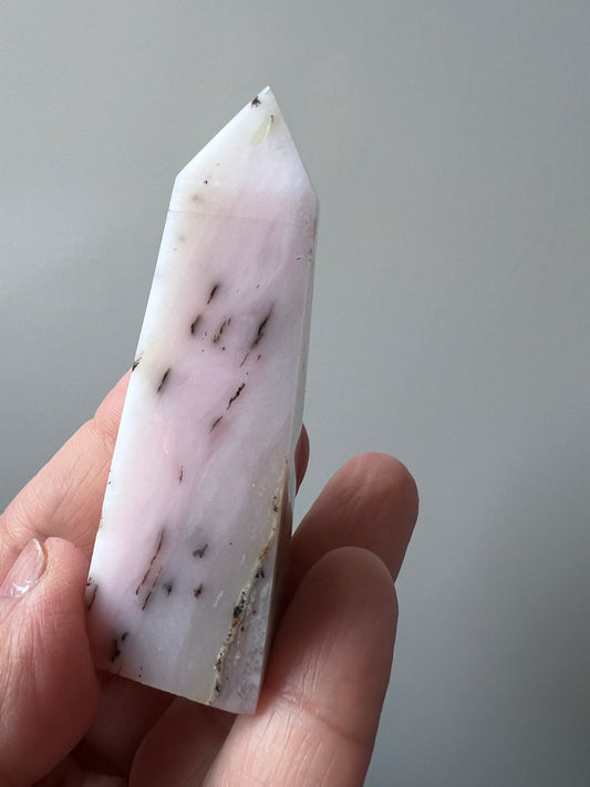 Pink Opal Tower with Dendritic Inclusions - Peru