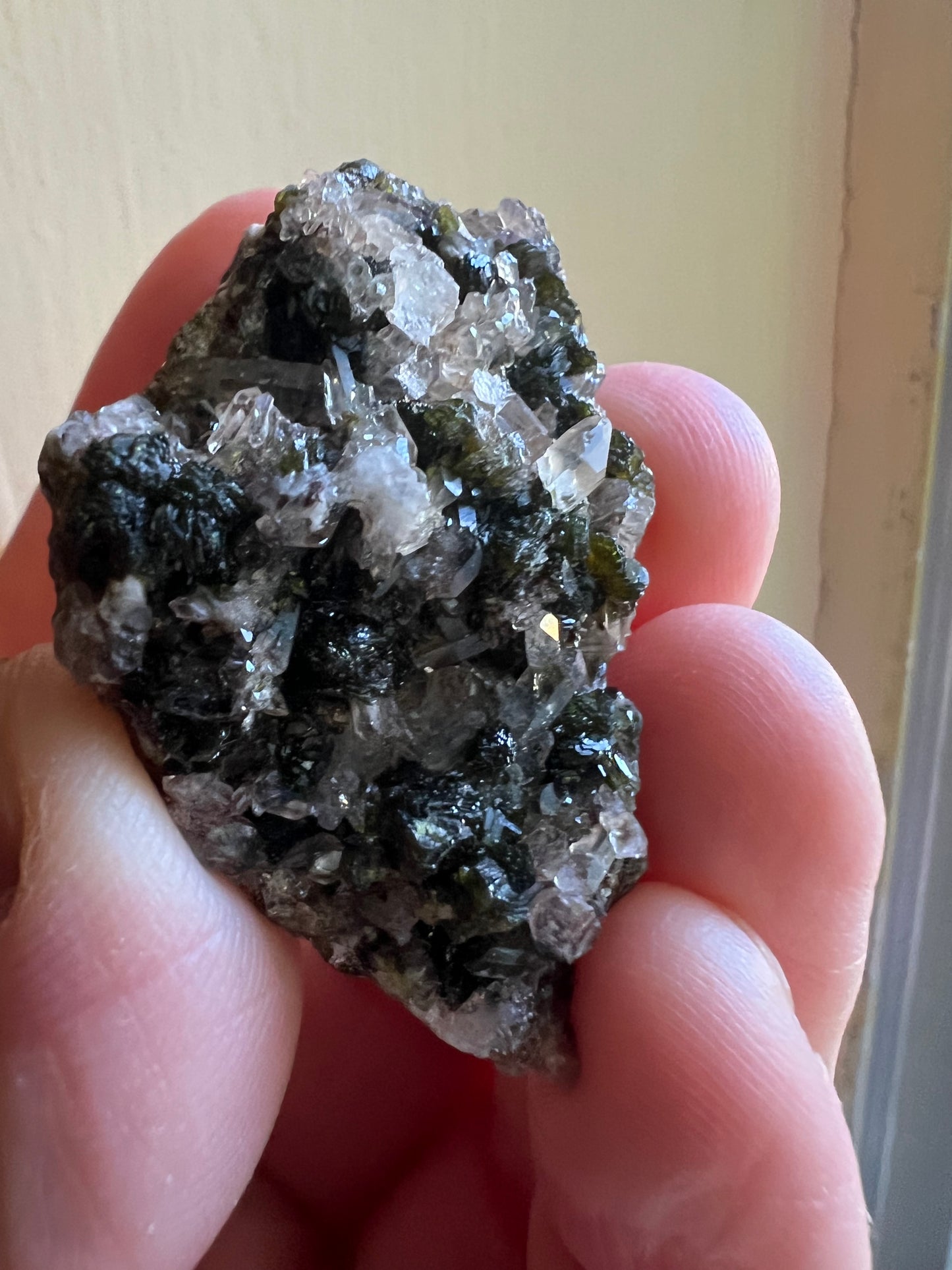 Epidote & Quartz Cluster with Hematite Inclusions
