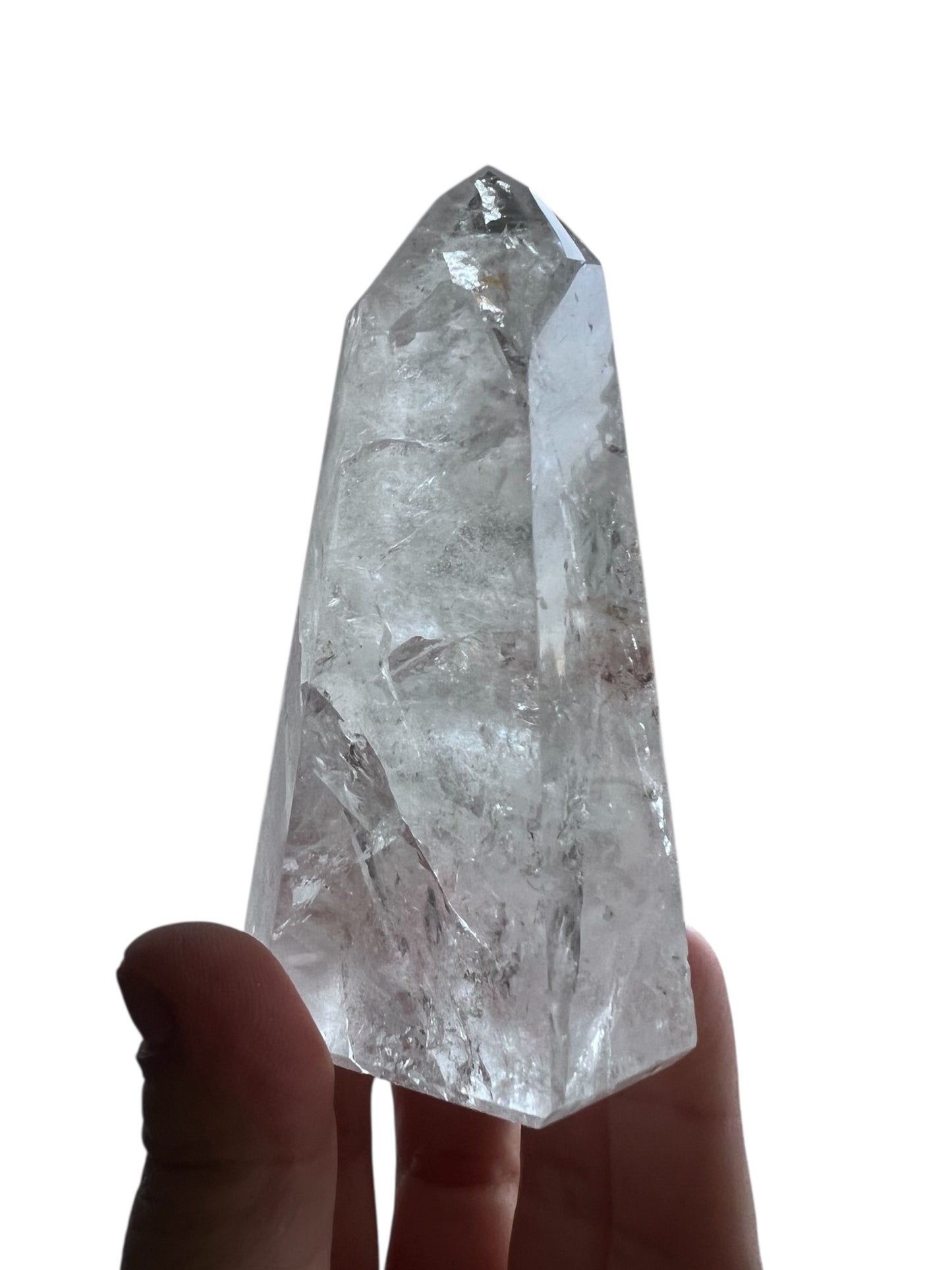 Clear Quartz Tower with Golden Healer Inclusions - Brazil