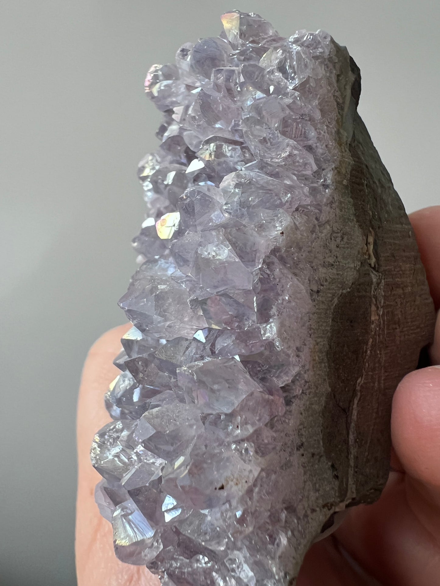 Angel Aura Amethyst Cluster – High Sparkle | Calming & Intuition Crystal - Brazil