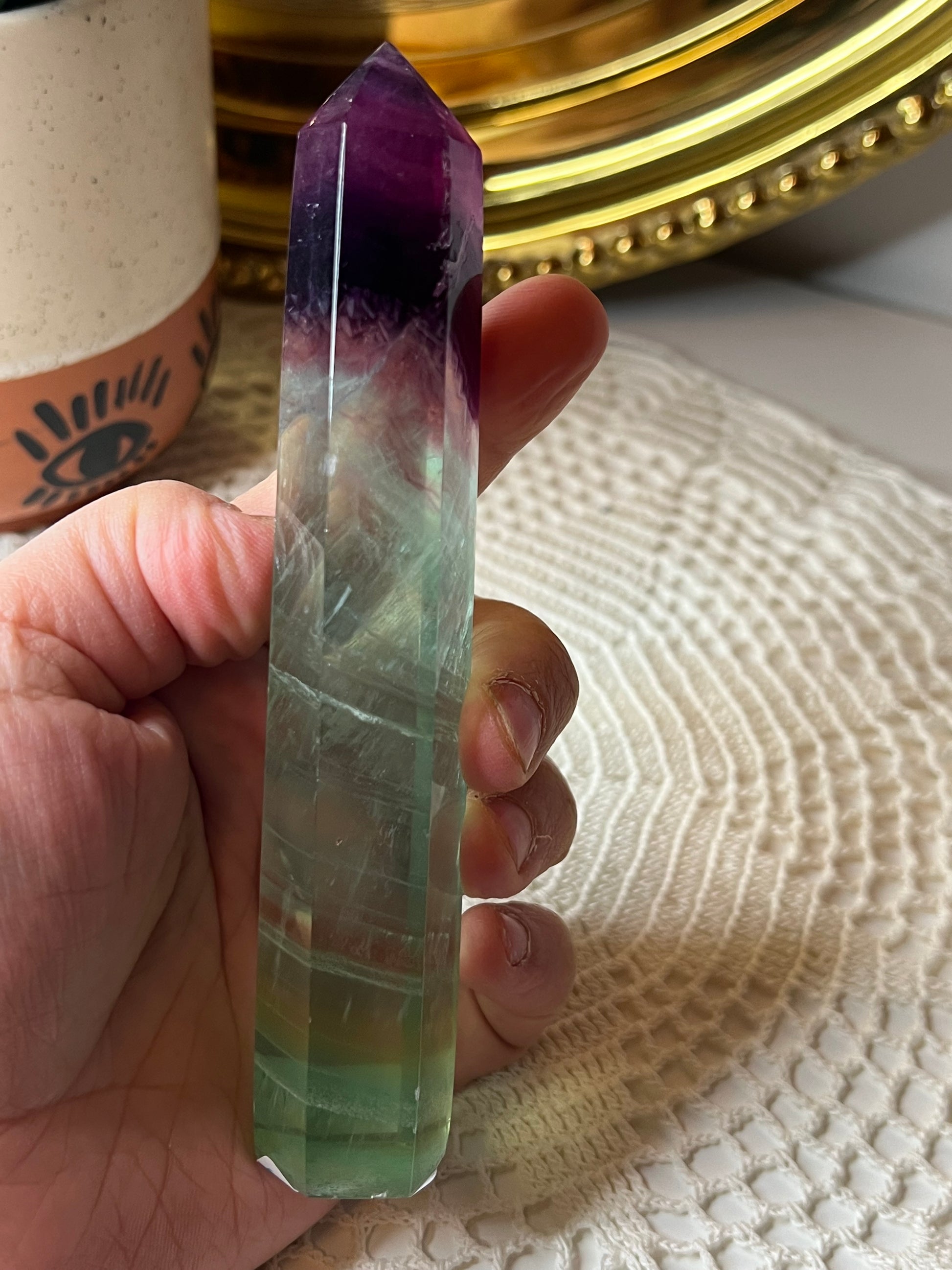 Watermelon Fluorite Tower - Raven + Sage